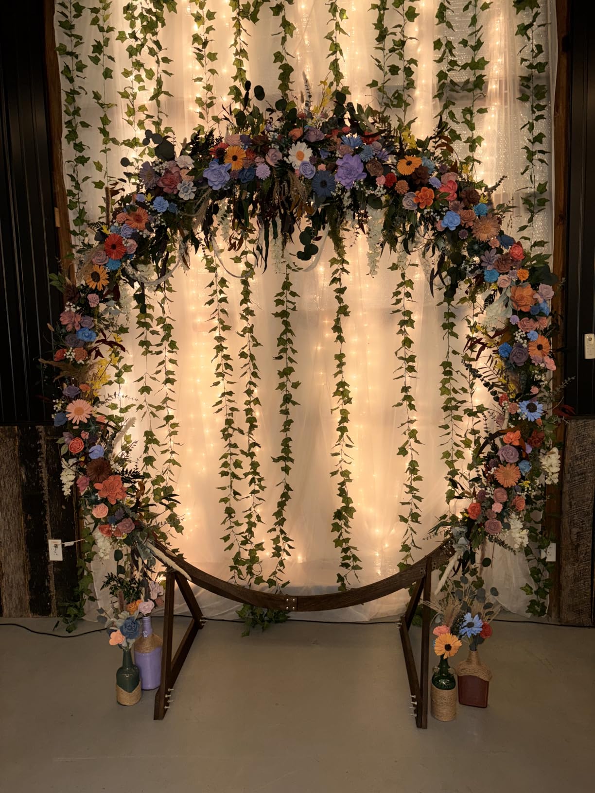 THORISE 7FT Wedding Arch, Heptagonal Wood Arch for Wedding Ceremony, Arbor Backdrop Stand for Garden Parties Indoor Outdoor Rustic Farmhouse customer photo 2