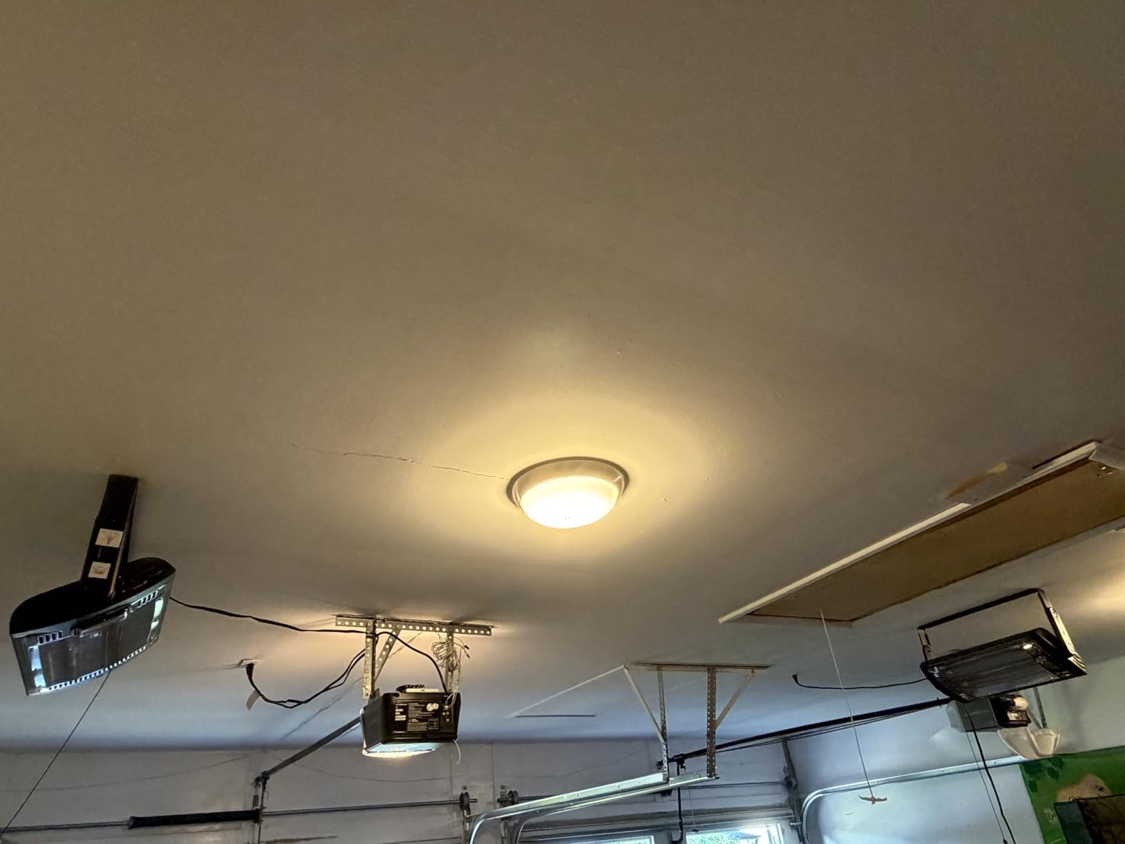 Shinic 2 Packs Electric Garage Heaters, 1500W/750W Ceiling Mounted Heater Radiant Heaters with Halogen Light, 90 Degree Rotation, 5 Mode Settings, Space Heater for Garage, Shop, Large Room and Patio customer photo 2