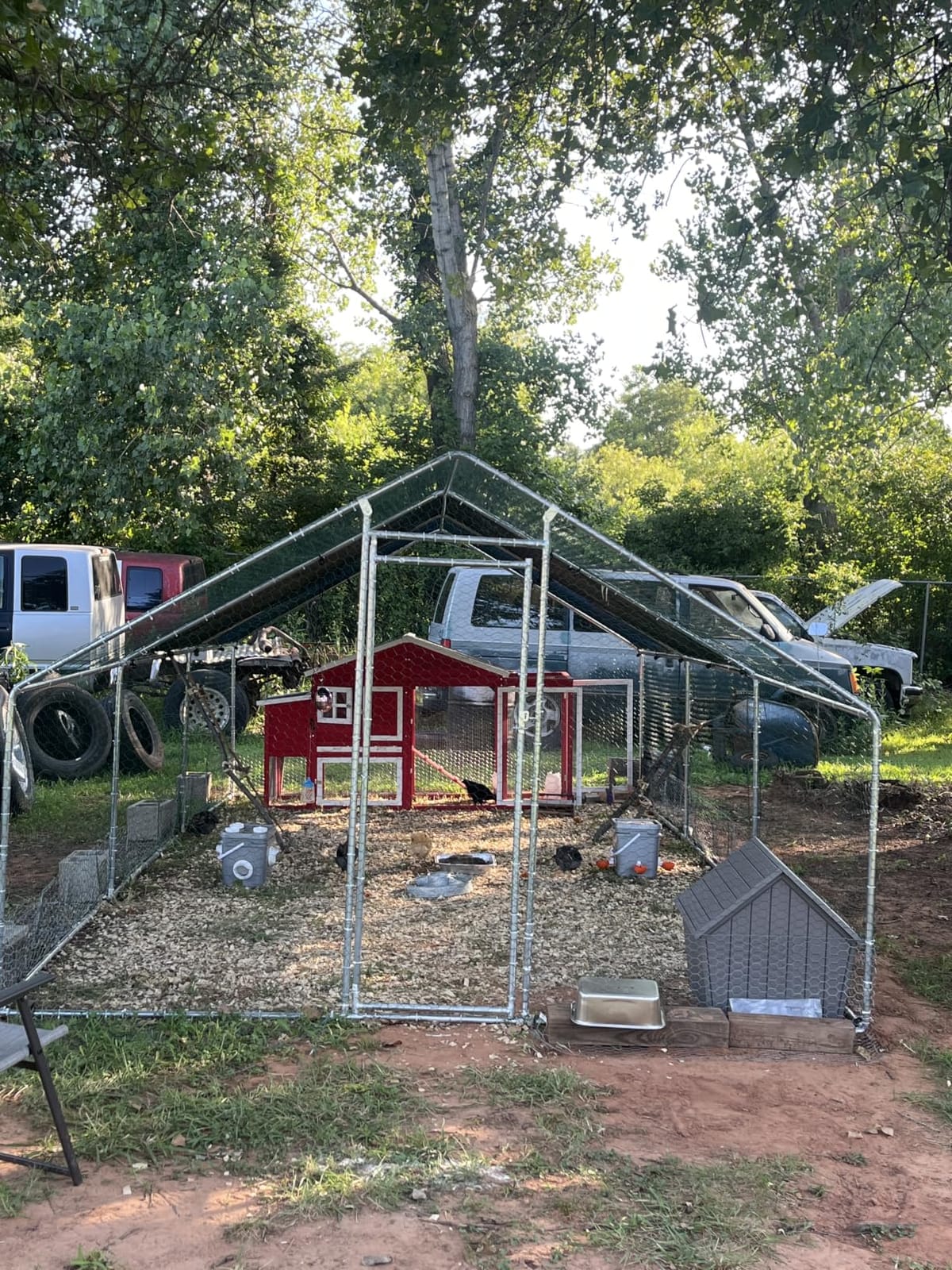 HITTITE Large Metal Chicken Coop with Run, 12.8 x 9.84 x 6.56 ft Walk in Poultry Cage Chicken Run Pen, Outdoor Chicken Runs for Yard with Waterproof & Anti-UV Cover customer photo 1