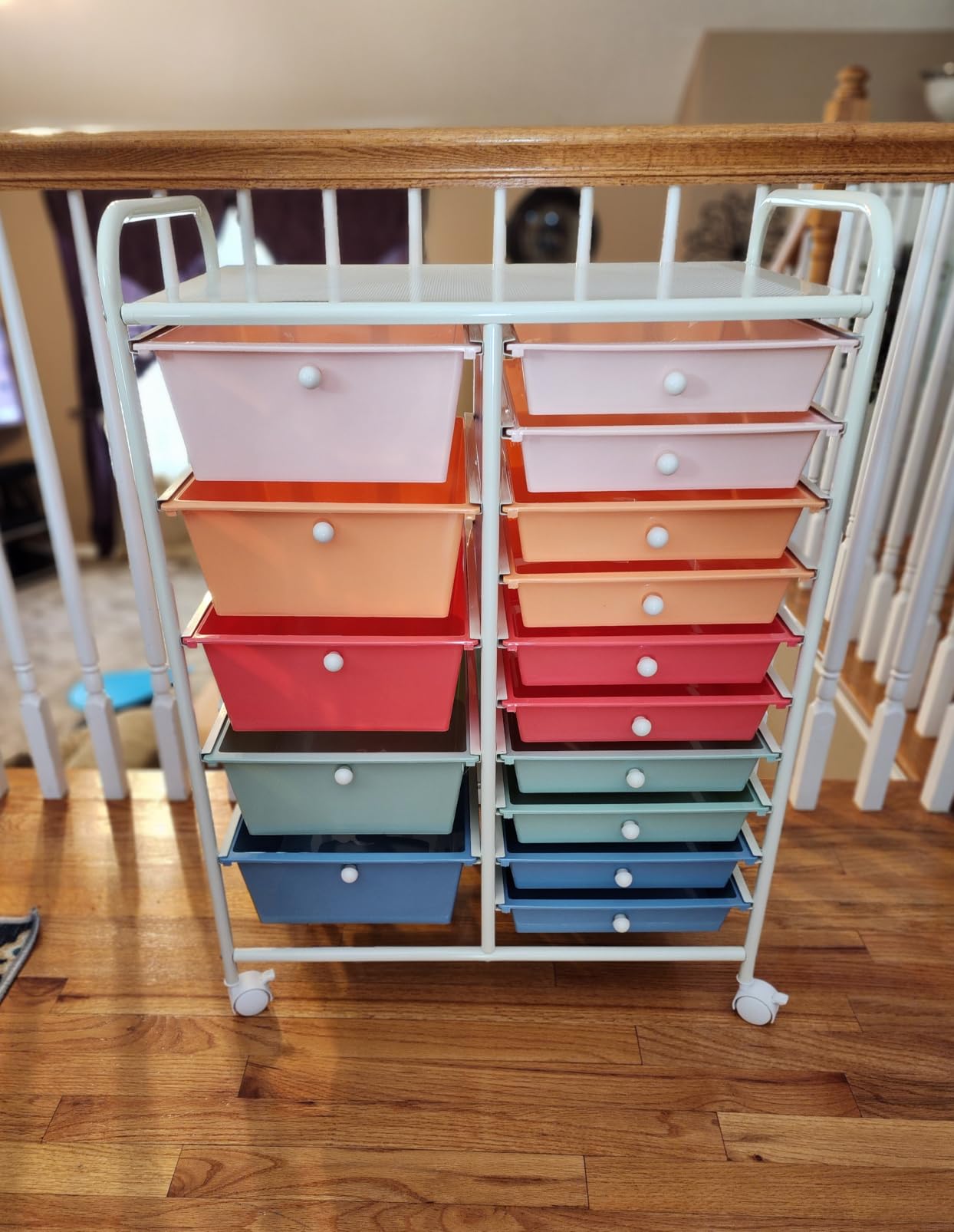 Giantex 15 Drawers Rolling Cart, Classroom Organizers, Storage Cart with Wheels, for Teacher Office Home School Supplies Tool Craft Art Paper customer photo 2