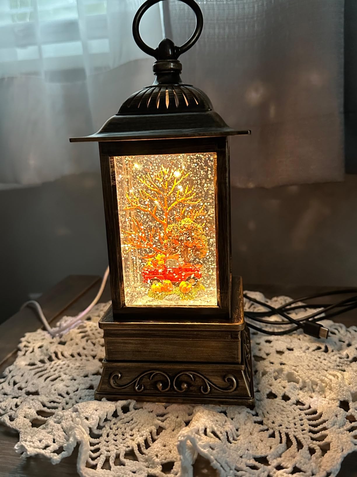 Christmas Snow Globe Decorations, Musical Glitter Nutcracker Lantern with 6H Timer, USB/Battery Powered Lighted Décor for Home, Tabletop, Gift Box customer photo 1