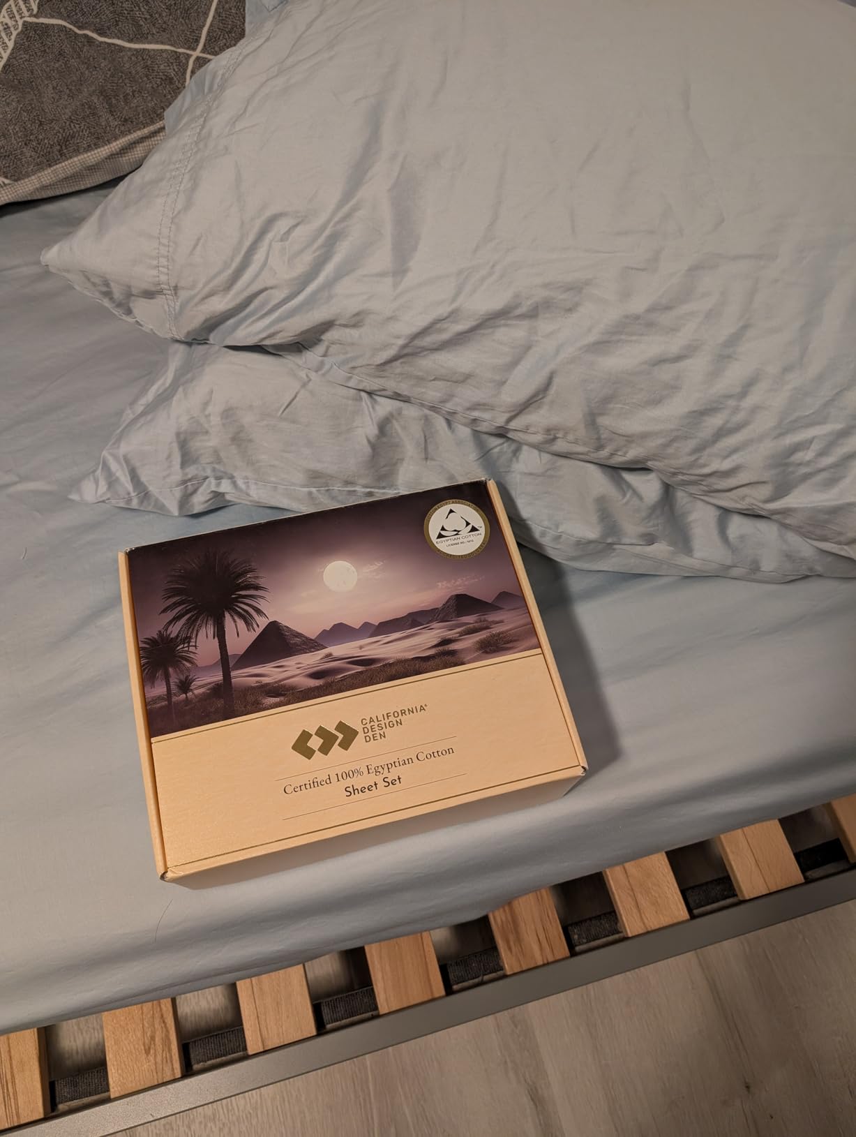 California Design Den Certified 100% Egyptian Cotton Queen Bed Sheets, Grey | Backed by Good Housekeeping Seal, Light & Airy Soft Sateen, 16