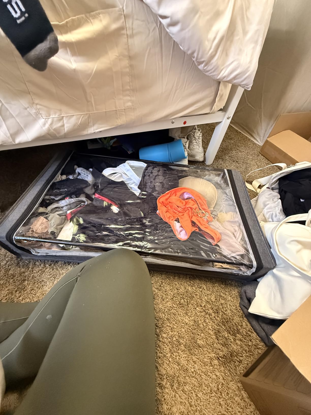 Yecaye Under Bed Storage with Wheels, 2Pack Under Bed Storage Containers, Underbed Shoe Storage Organizer, Rolling Under Bed Metal Drawers for Clothes, Blankets(30.71 x 16.93 x 6.69 in) customer photo 2