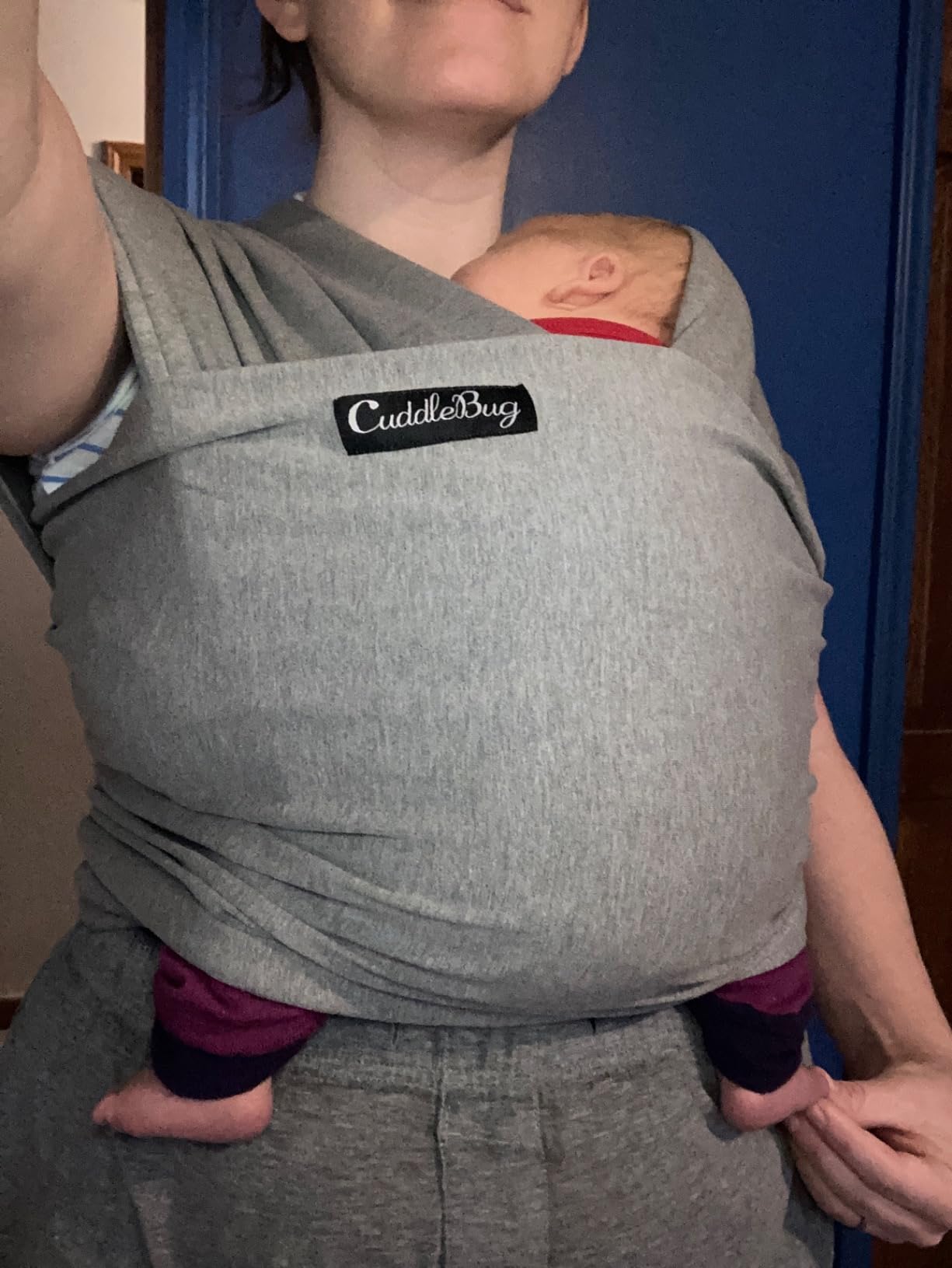Cuddlebug Baby Wrap Carrier, Soft Stretchy Newborn Sling, 7-35 lbs, Mint | Breathable Fabric, Hands-Free Baby Wearing Wrap, Hip-Healthy support with Gentle Stretch that hugs from day one. customer photo 1