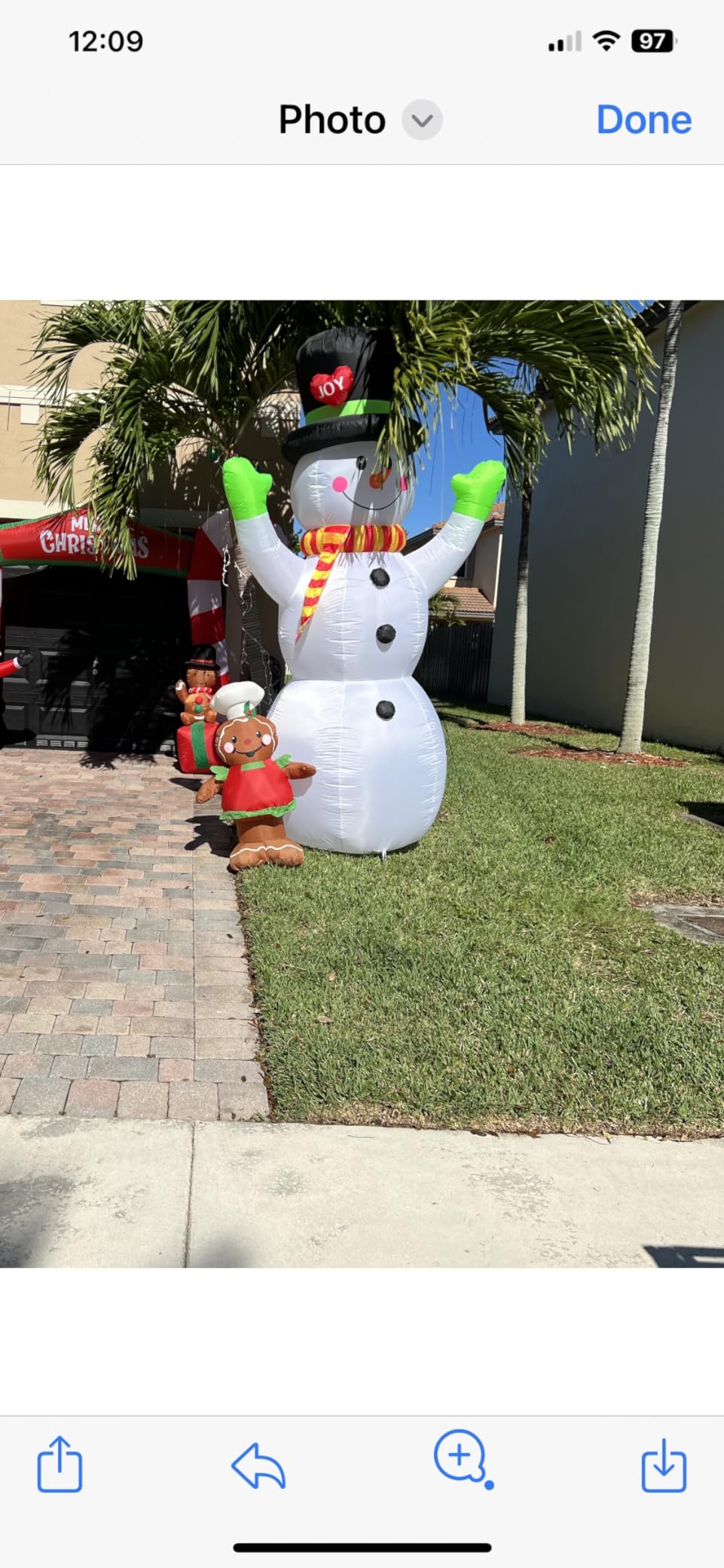 10 FT Christmas Inflatables Snowman Outdoor Yard Decorations, Giant Blow Up Snowman, Built-in Bright LED Lights, Huge Xmas Blowups Snow Man Outside Holiday Decor for Garden Patio Porch Lawn Home Party customer photo 1