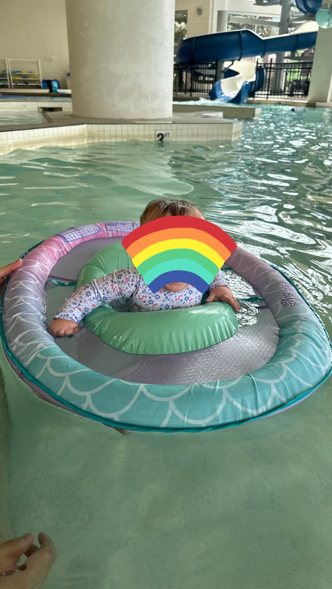 SwimWays Baby Spring Float, Baby Pool Float with Canopy, Swim Training PFD, Swimming Pool Accessories for Babies and Toddlers 9-24 Months, Mermaid customer photo 1