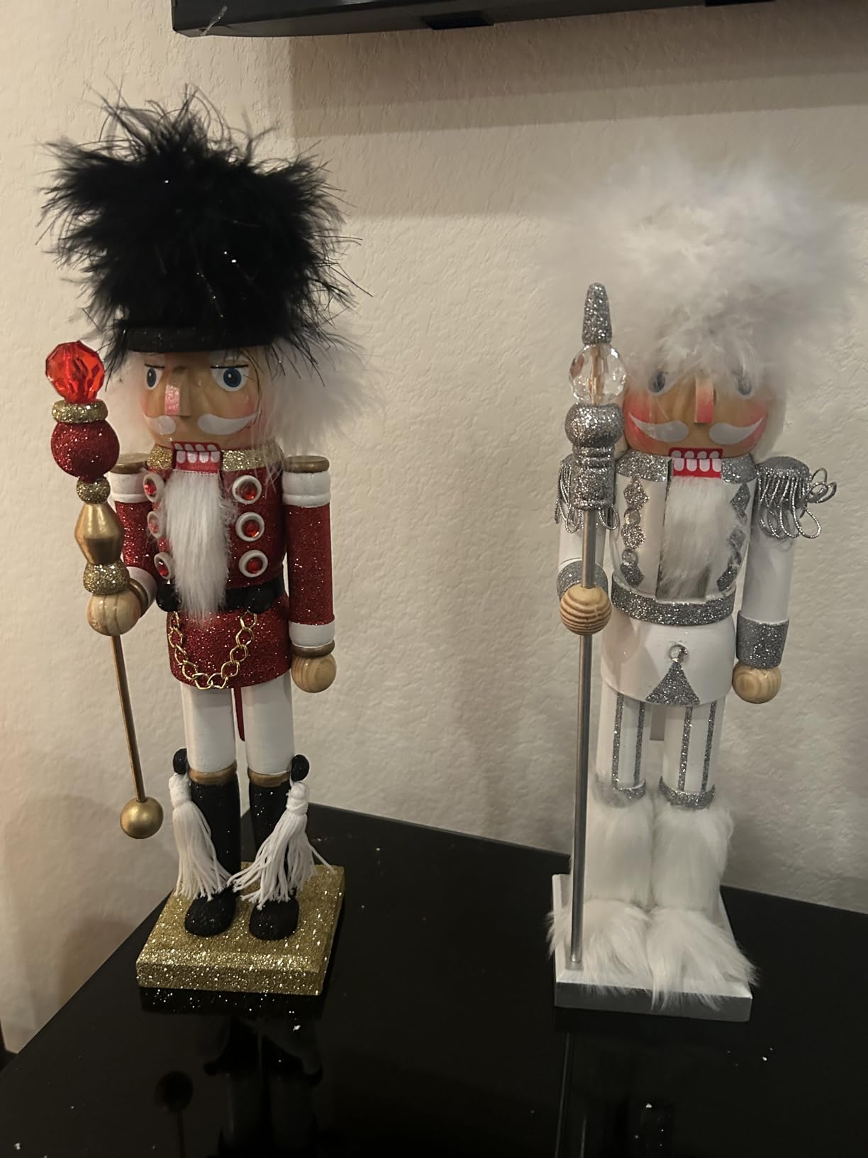 Soaoo 2 Pcs Christmas Nutcracker Ornament 14'' Wooden Nutcracker Figures Traditional Nutcrackers Soldier Christmas Decor with Gingerbread Man for Desktop Table Collectible Decoration (Formal) customer photo 1