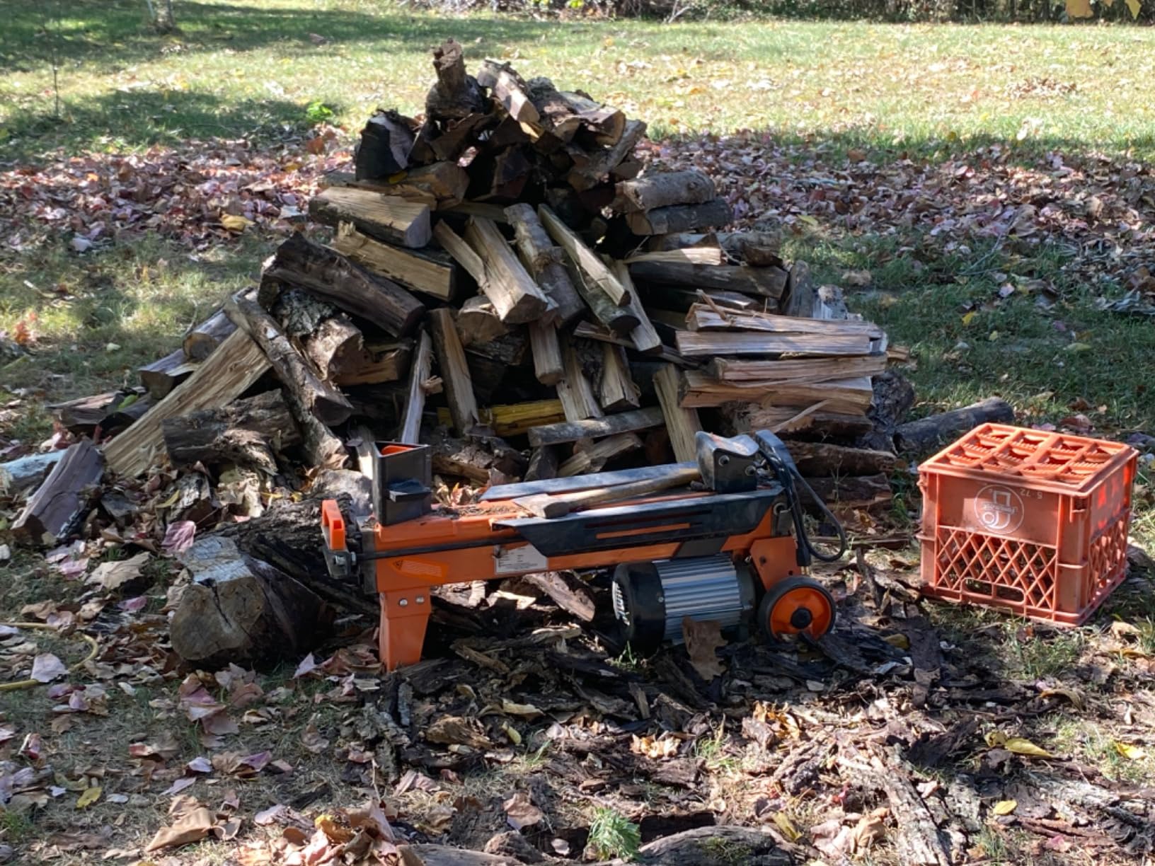 PROYAMA Log Splitter 7 Ton with Stand, Wood Splitter Electric Powered, Hydraulic Ram, Firewood Splitting Machine Black Stand Wood Splitter customer photo 2
