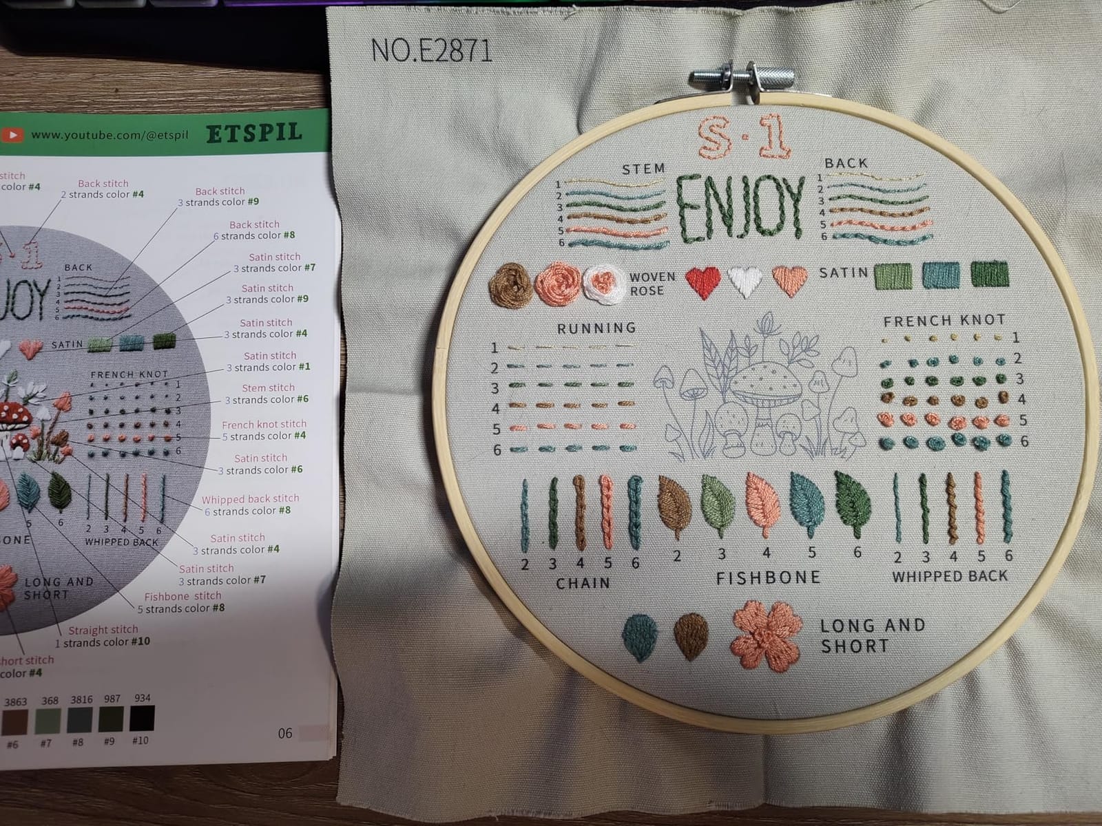 ETSPIL Embroidery Kit for Adults, 2 Hoops, 4K Slow-Mo, Pre-Printed Patterns | Stitch Together. 17 Vibrant Floss, Bound Guide. Needle Minder, Storage Tube, All Tools. No Washing. Relaxing Craft for Women customer photo 2