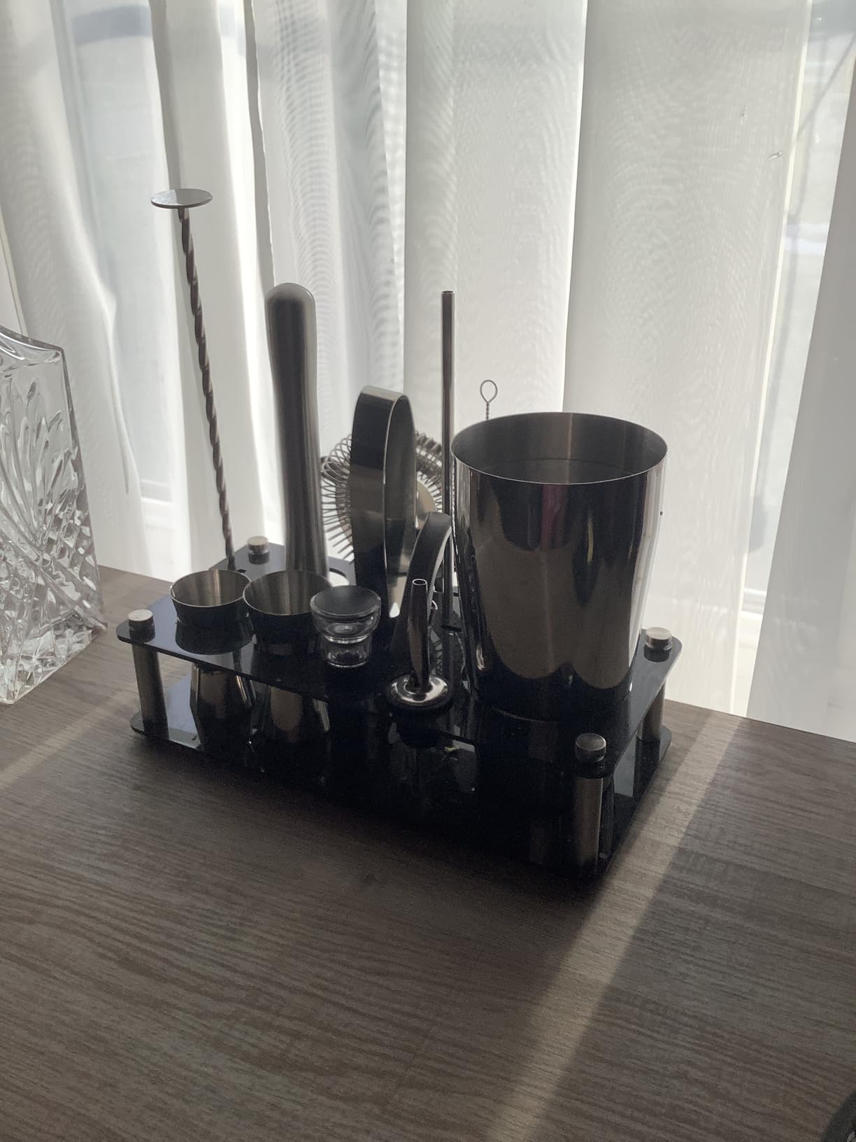 Wukuna Cocktail Shaker Bartender Kit, 15 Pcs Bar Tool with Acrylic Stand | Bar Sets All Practical Bars Accessories, 18/8 Stainless Steel, for Drink Mixing, Bar, Home, Lounge & Party, Gift, Silver customer photo 2