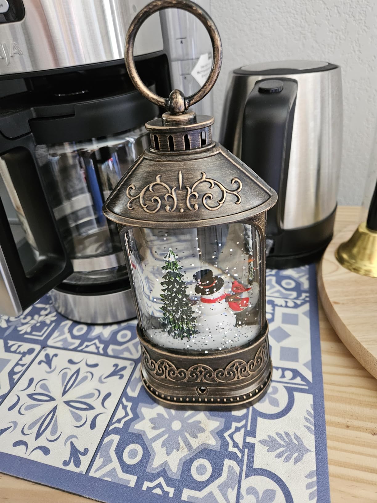Christmas Snow Globe Lantern, Glitter Lighted Snowman Cardinal Snow Globe with Music, Musical Christmas Decorations USB and Battery Operated, Christmas Decor customer photo 2