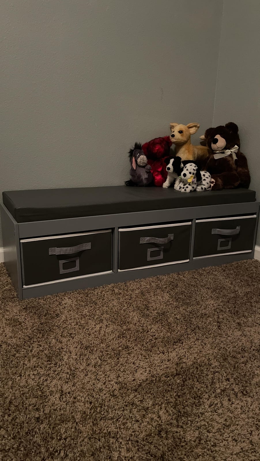 Badger Basket Kids' Storage Bench with Cushion - Toy Organizer with 3 Removable Bins, Faux Leather Seat, Durable Wood Frame - Seating and Storage for Playroom or Bedroom customer photo 1