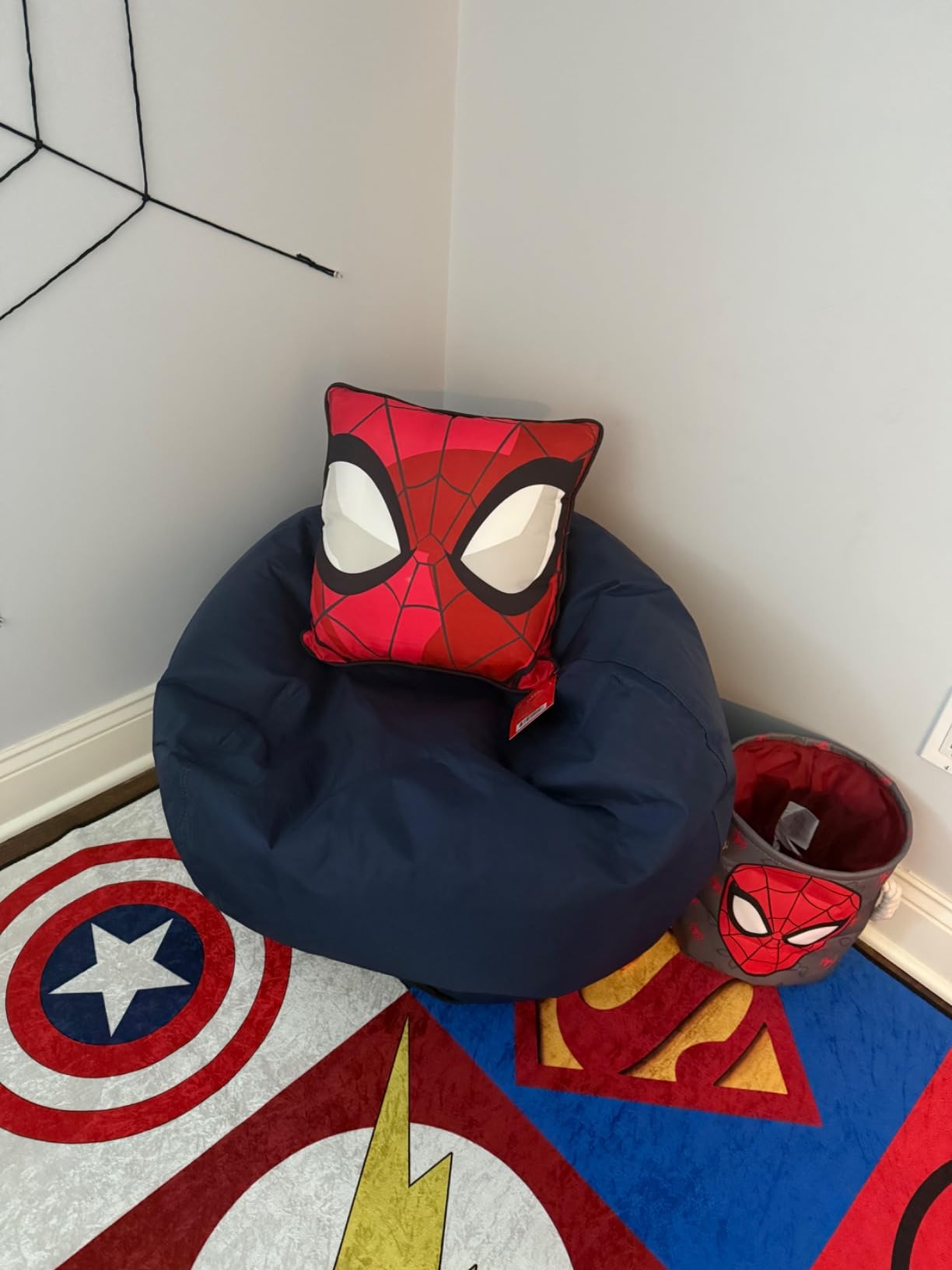 Big Joe Classic Bean Bag Chair for Kids Bedroom and Reading Nook, Easy-Clean Navy, Durable Nylon Polyester Blend, 2 feet Refillable customer photo 1