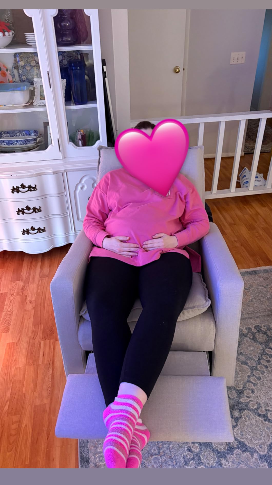 Oxford Baby Uptown Upholstered Glider Recliner Rocking Chair 360 Swivel for Nursery and Living Room - Boucle White customer photo 1