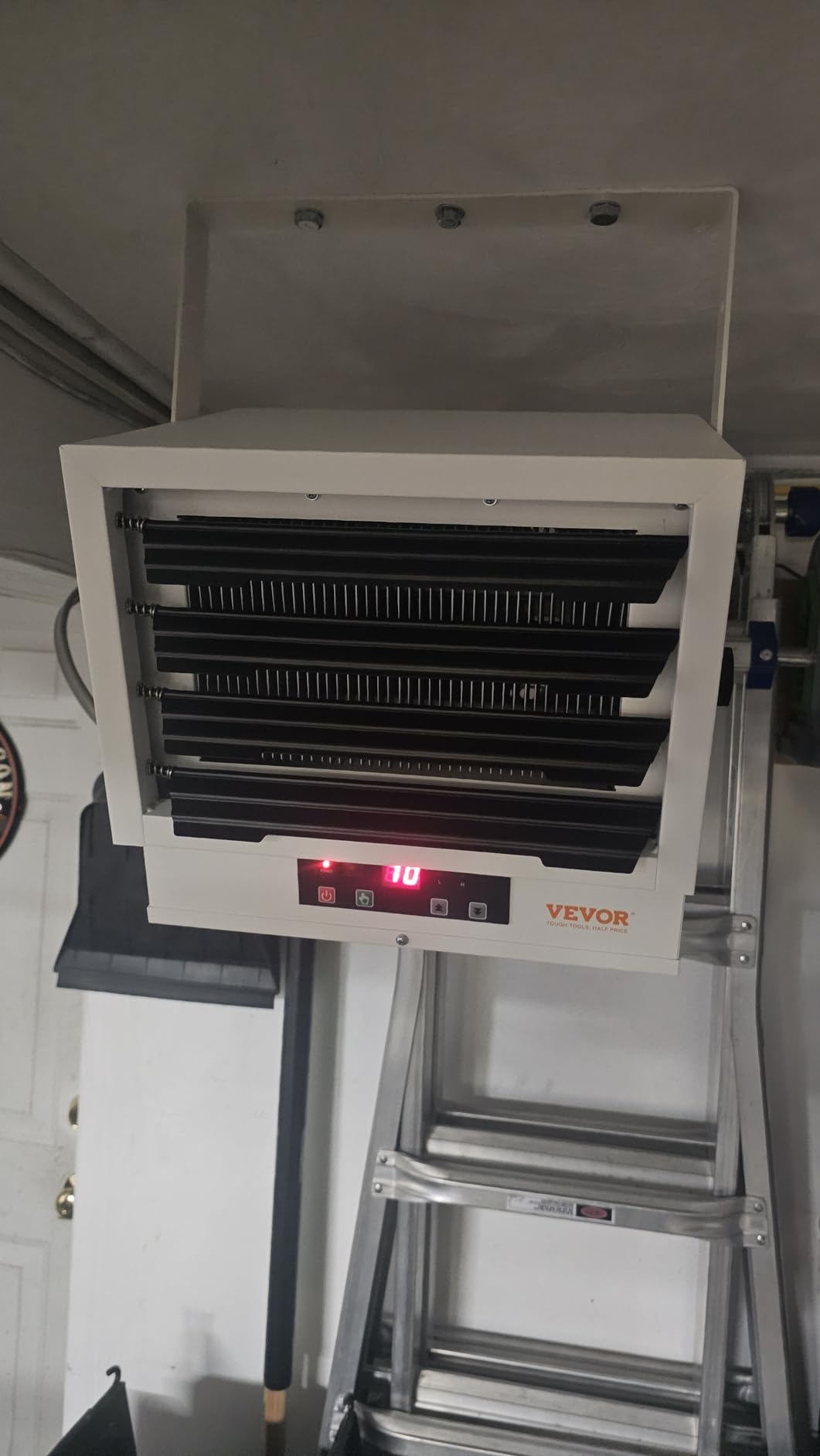 VEVOR Electric Garage Heater, 5000 Watt Digital Fan Forced Wall Ceiling Mount Shop Heater, Remote Control, Overheat Protection, Hardwired Heater with 9 Hour Timer, ETL Listed customer photo 2