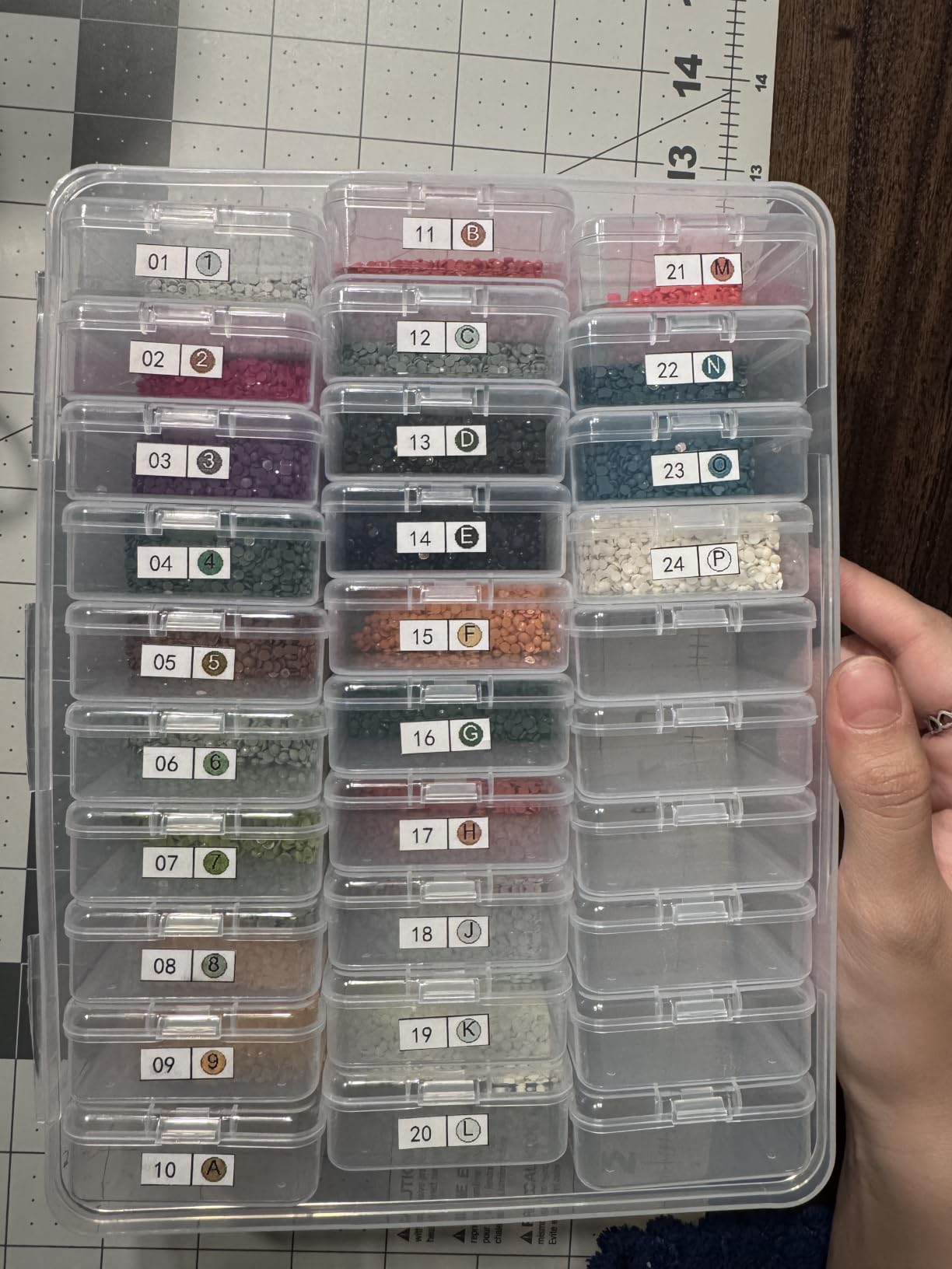 Mathtoxyz Bead Organizer Box, 30Pcs Small Beads Organizers and Storage Plastic Cases Mini Clear Diamond Storage Containers Boxes with Hinged Lid and Rectangle for Bracelet Making DIY Jewelry Craft Nail customer photo 2