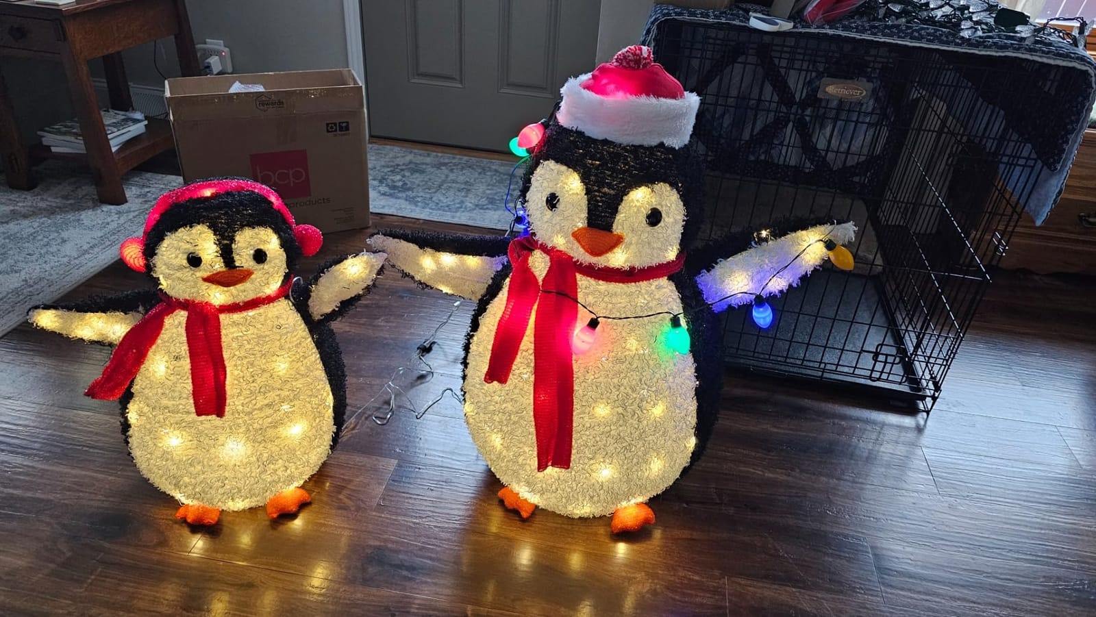 Best Choice Products 2-Piece Lighted Penguin Family, 3ft Pop-Up Outdoor Christmas Holiday Decoration w/ 150 LED Lights, Multicolored Lights - Red customer photo 2
