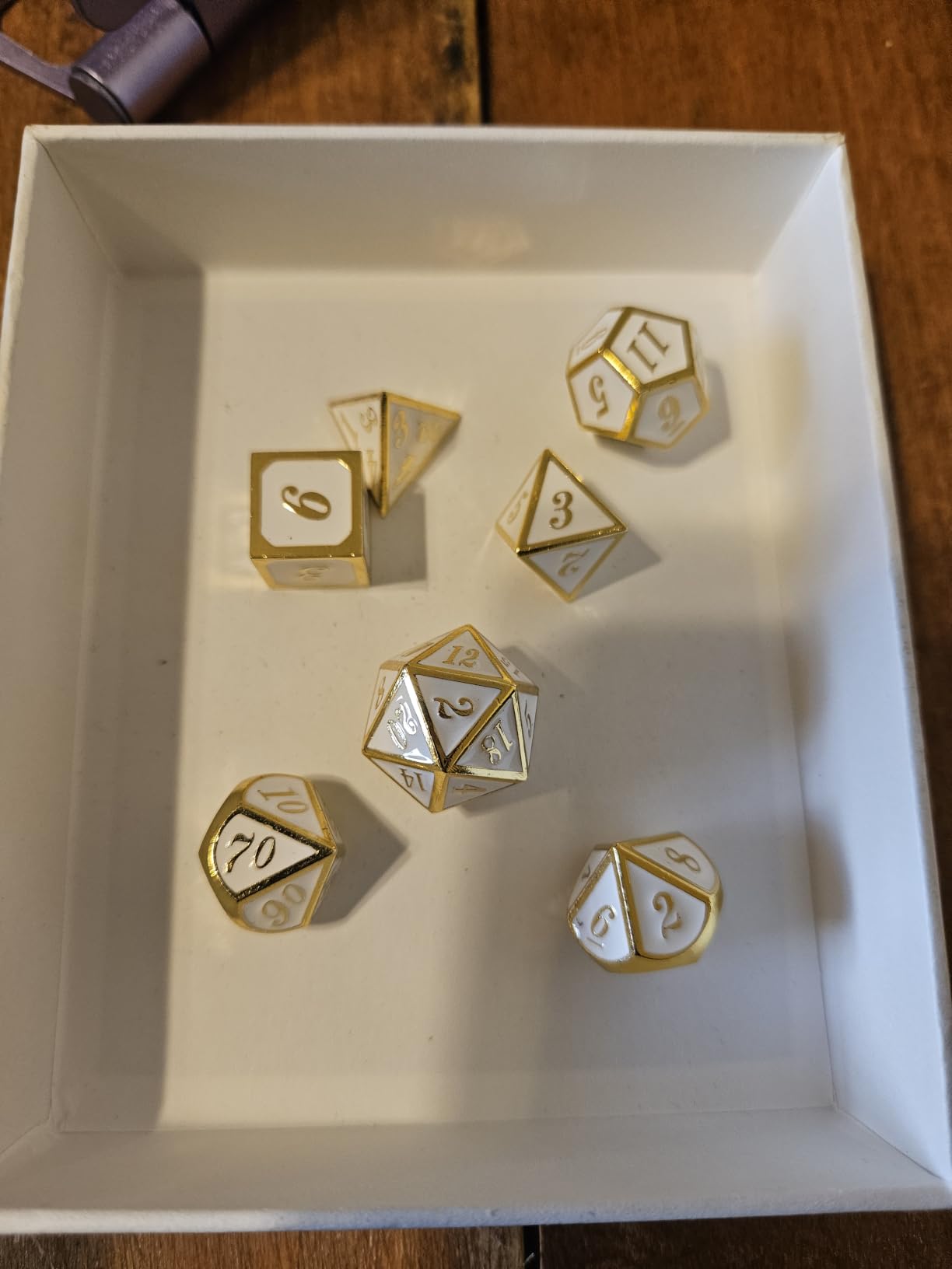 Matt Red DND Metal Dice, DNDND 7 PCS Heavy Metallic D&D Dice Set with Gorgeous Gift Case for Dungeons and Dragon Tabletop Game (Matte Red with White Flower) customer photo 2