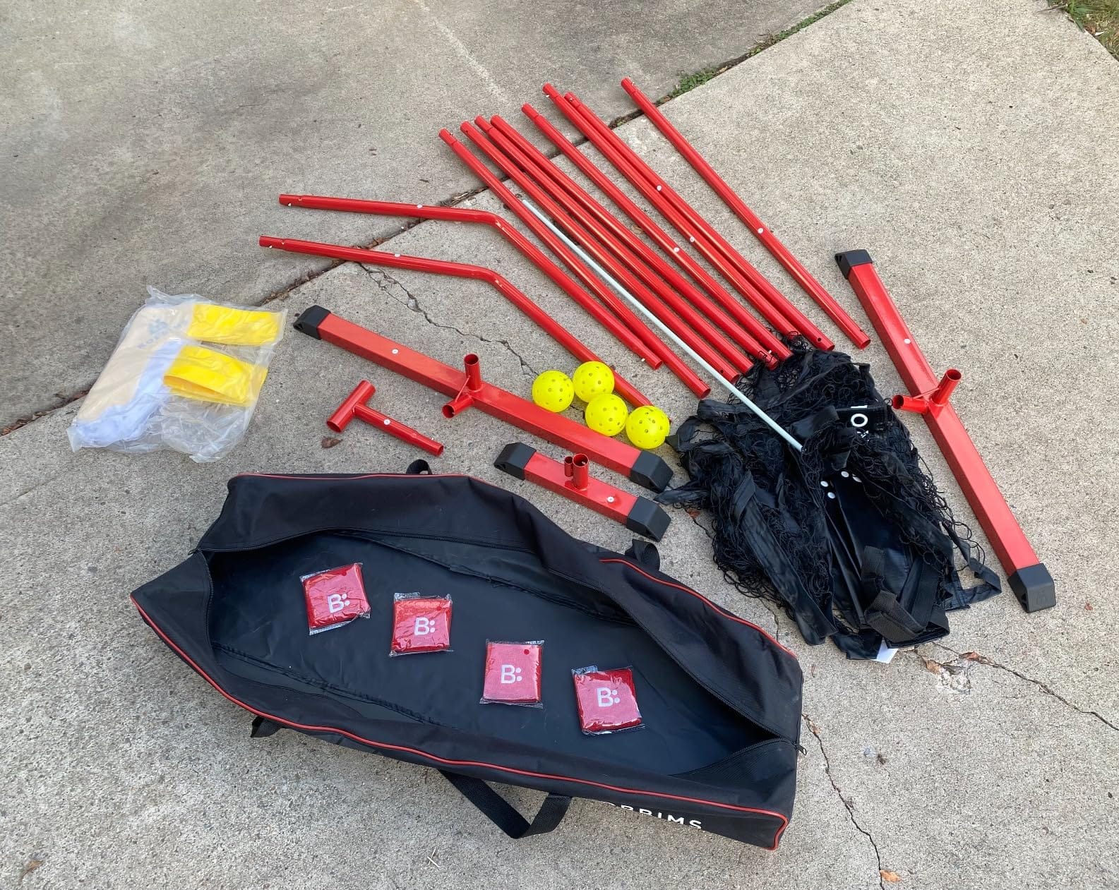 Pickleball Set with Net | 4 USA Pickleball Approved Carbon Fiber Paddles, Portable Regulation Size Net System, 8 Outdoor Balls, Court Marker Kit, Duffle Bag & Carry Bag - ROBBIMS customer photo 2