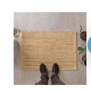 HOMEMONDE Solid Braided Jute Area Rug | Handwoven Reversible Natural Fiber Boho Farmhouse Carpet for Living Room, Bedroom & Dining Room | 8' x 10' customer photo 1