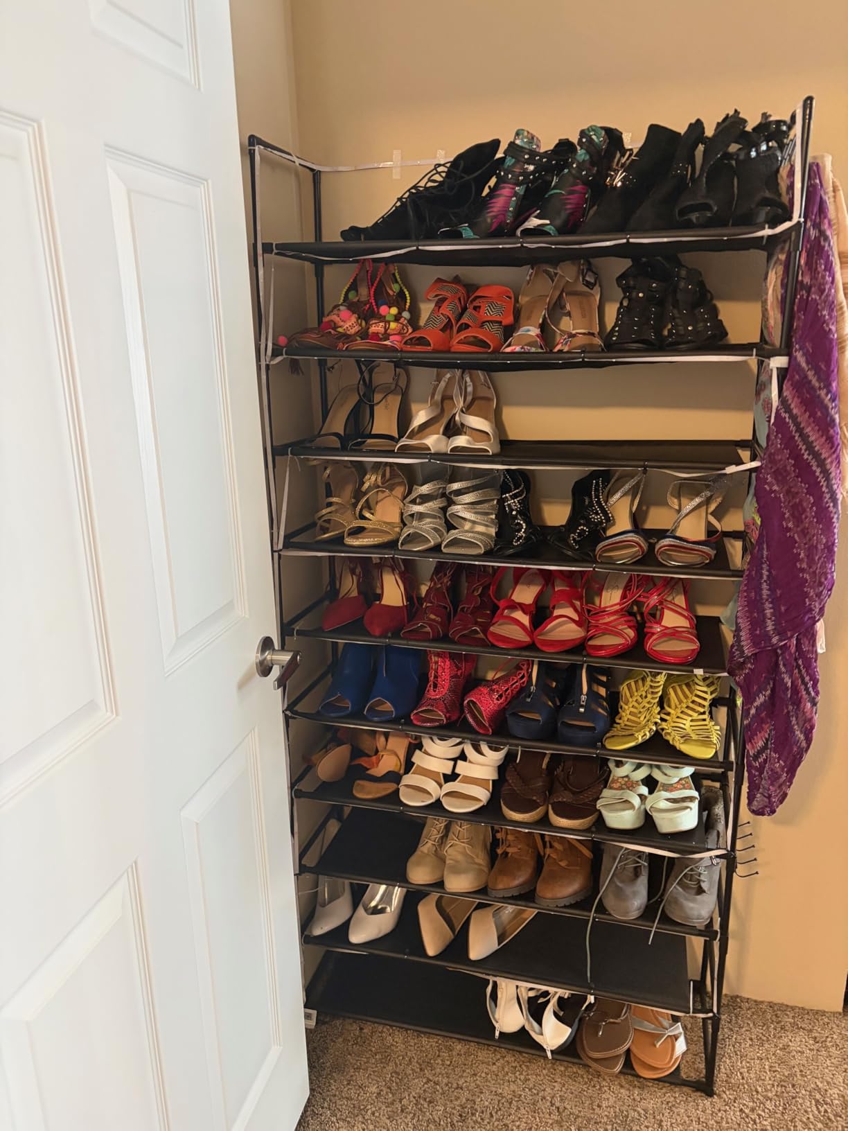 VTRIN 10 Tier Shoe Rack Tall Large Capacity Wide Shoe Organizer with Two Hooks Sturdy Metal Shoe Shelf for Entryway, Closet, Bedroom customer photo 2