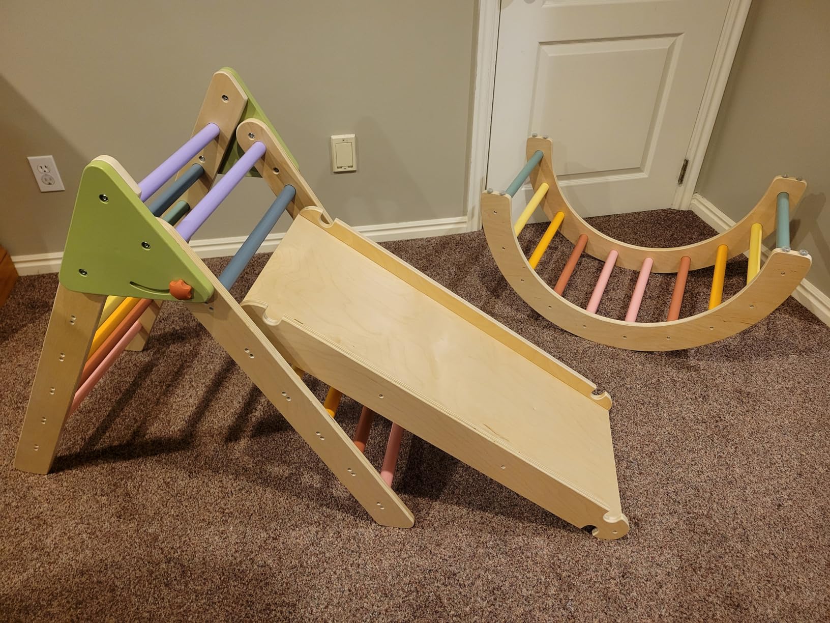 aiwo 7-in-1 Pikler Triangle Set Toddler Climbing Toys for 1+ Year Old | Extra Thick Climbing Set, Foldable, Compact, with Non-slip Pads, Holds 2-3 Kids, Montessori Indoor Toy customer photo 2