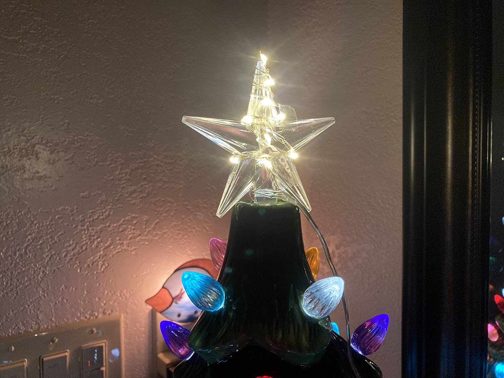 Best Choice Products 18in Large Ceramic Christmas Tree, Pre-lit Hand-Painted Tabletop Holiday Decoration w/Power Cord, 2 Star, 93 Multicolored Bulbs, LED Lights - Green customer photo 2