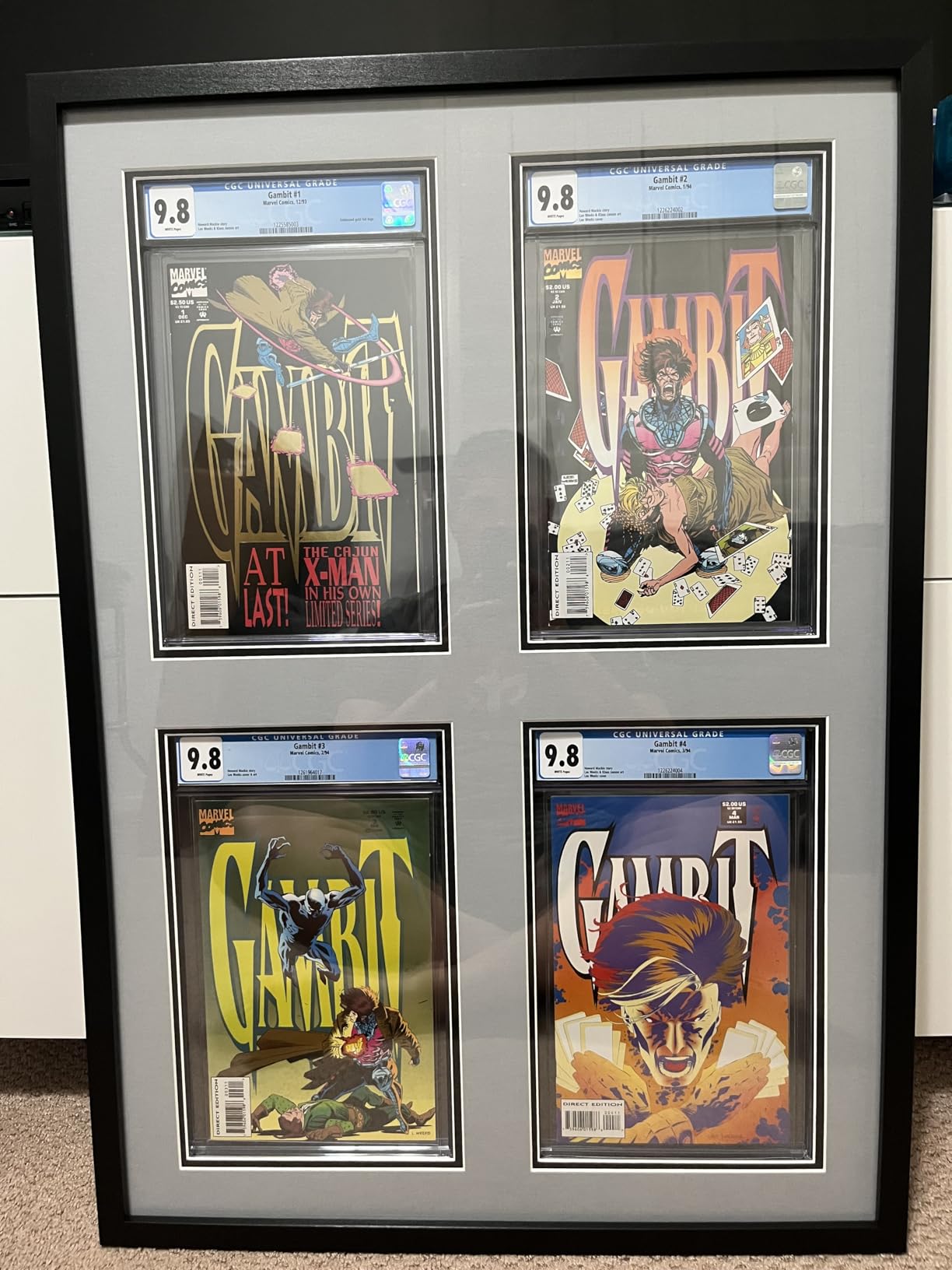 Quad (4) Graded Comic Book Frame | Black Moulding | UV Protected | Real Glass | Customized for 4 Graded Comic Books (Quad) customer photo 1