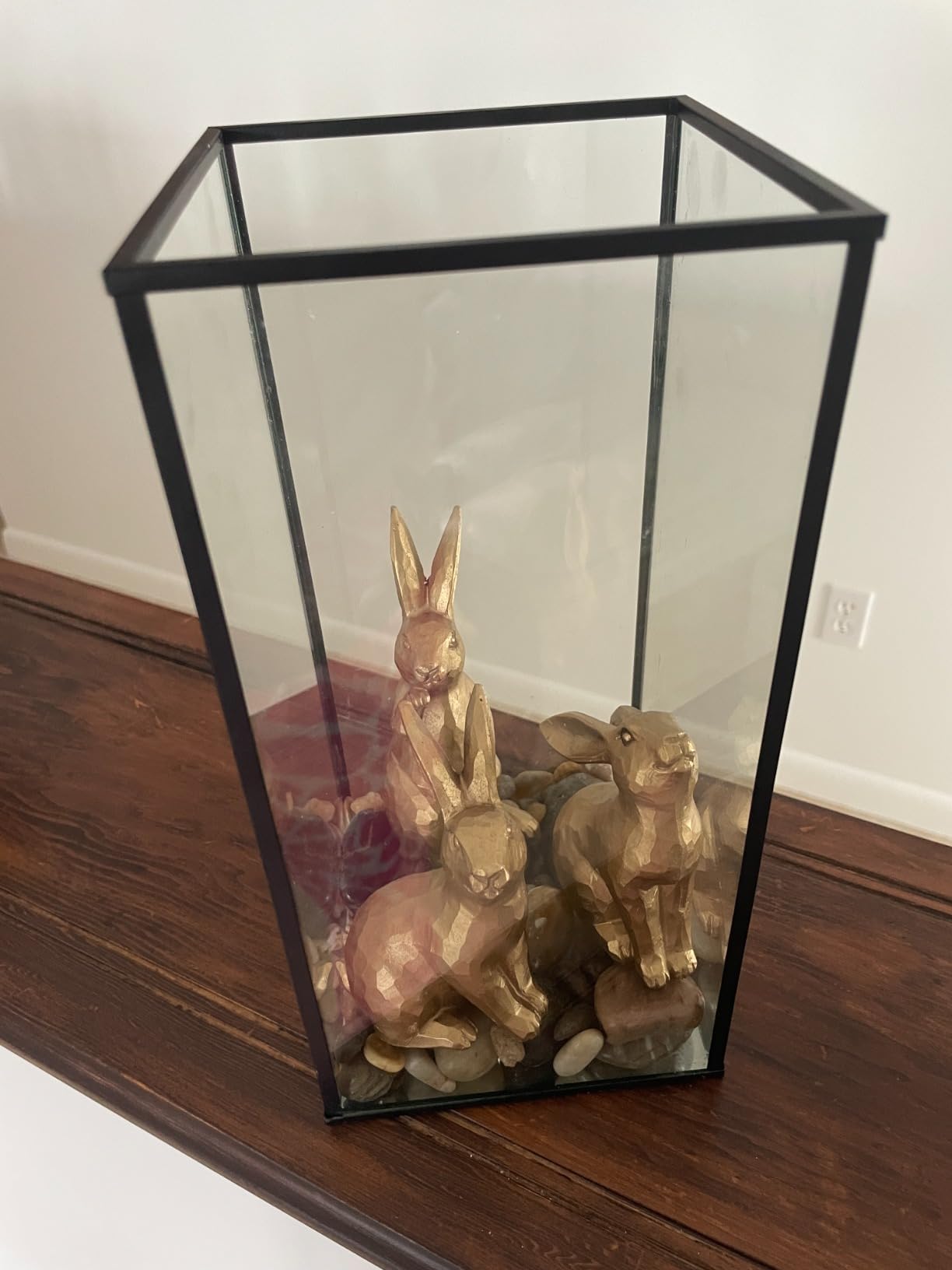 Glintoper 3 Pack Easter Bunny Figurines Decor, Mini Resin Golden Bunnies Spring Sculpture Tabletop Ornament, Rabbits Festival Present for Garden Home Table Office Dining Room Mantle Party Supplies customer photo 1