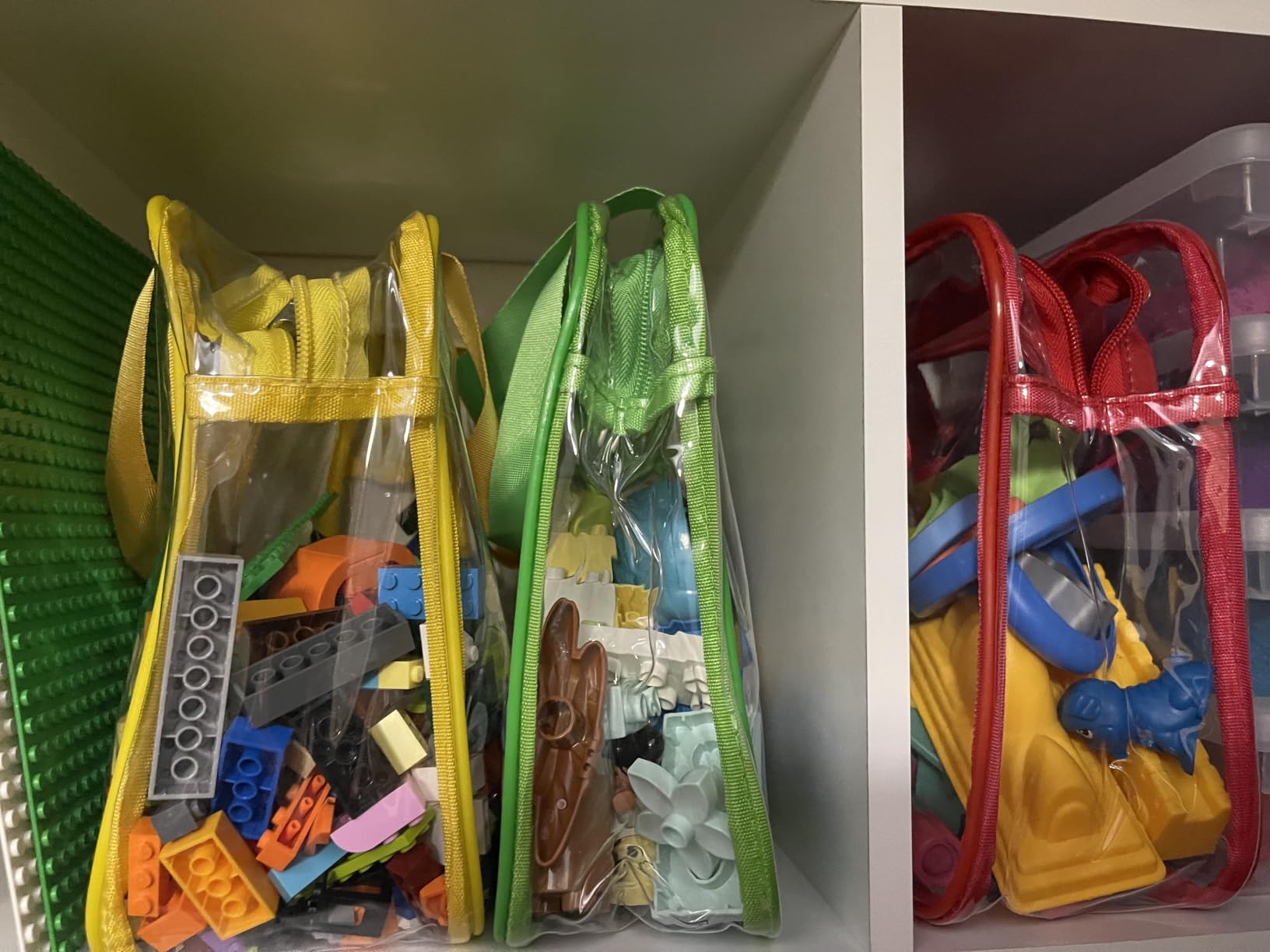 6 Packs Large Toy Storage Bags with Labels, Reusable Clear PVC Board Game Storage, Travel Waterproof Organizer Bags with Zipper for Building Blocks, Puzzle, Kids Books customer photo 1