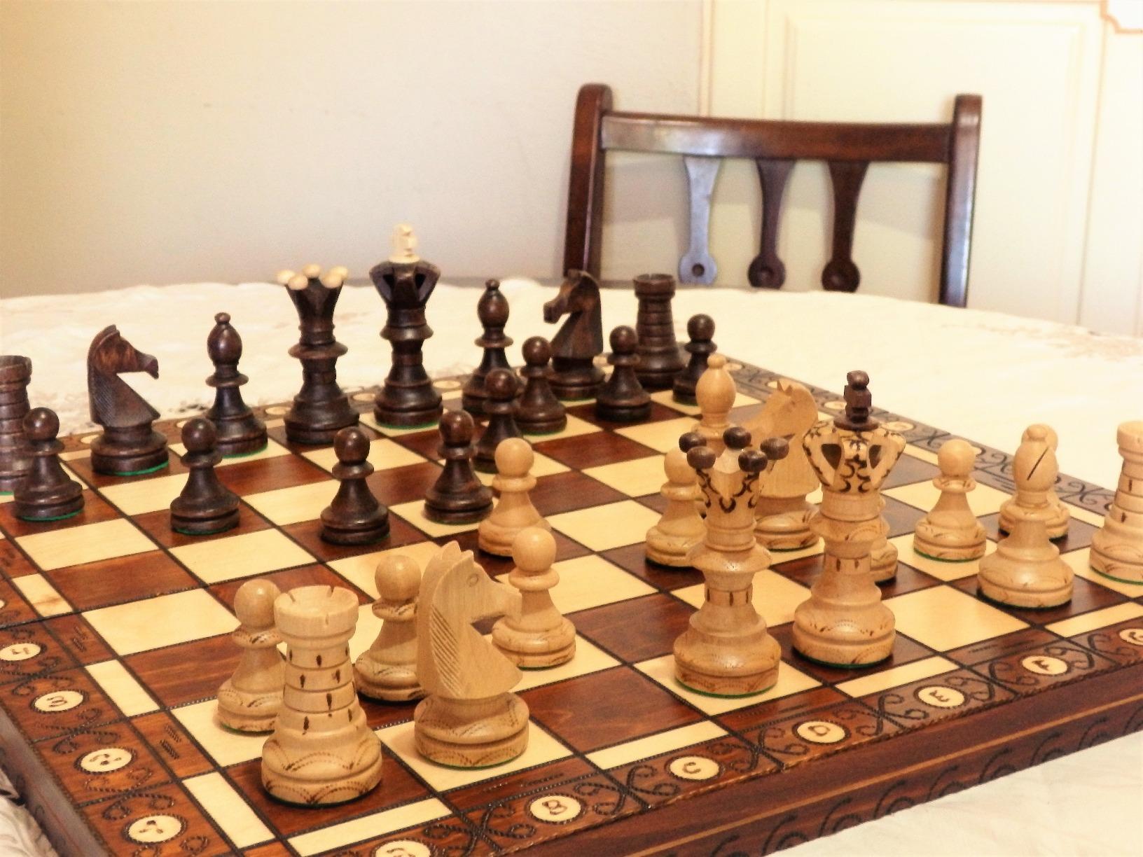 Wegiel Imperator 21-Inch Luxury Wooden Chess Set for Adults and Kids - Handcrafted from Premium Beech and Birch Wood - Unique Folding Design with Chess Piece Storage, Brown customer photo 2