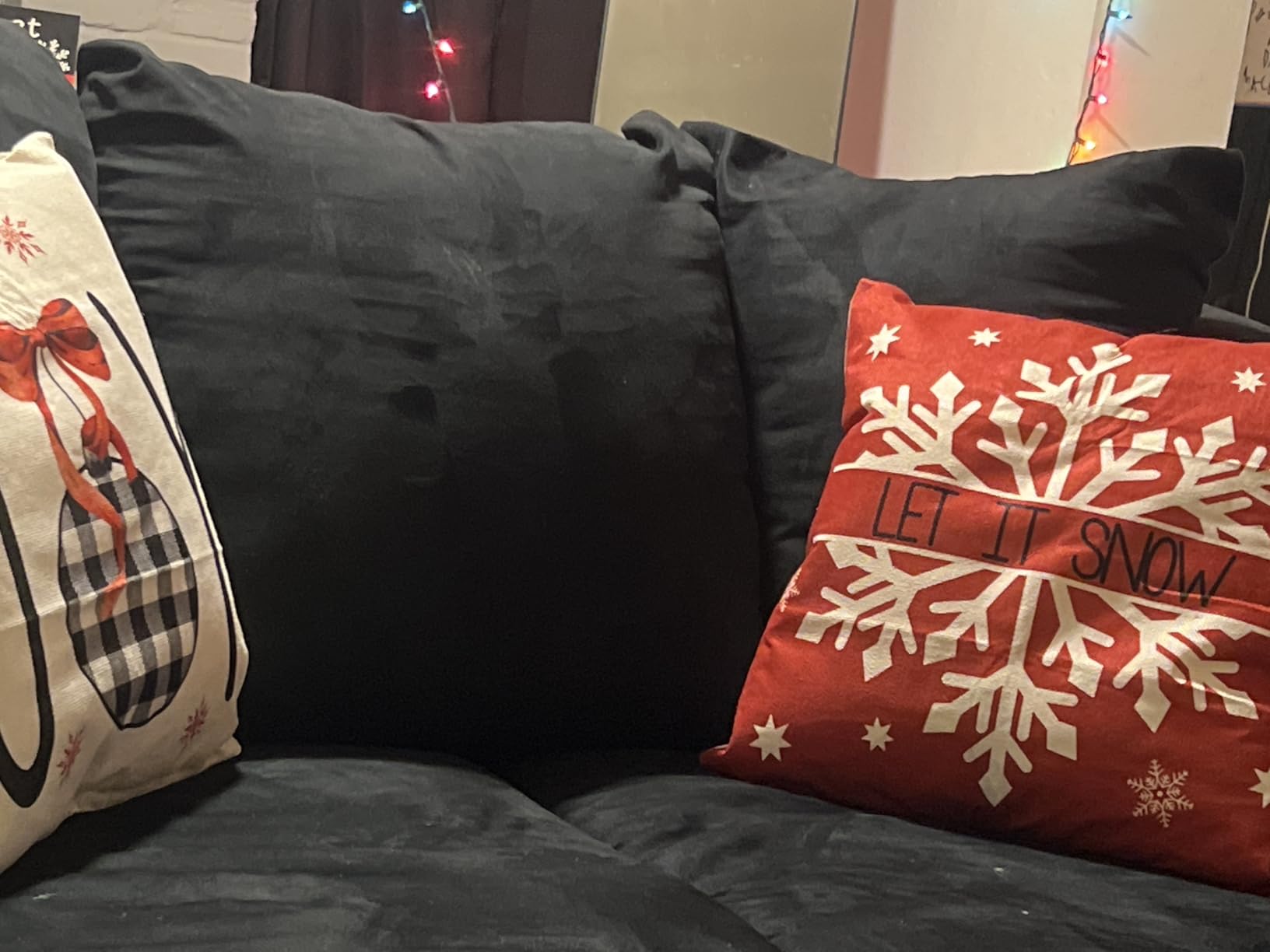 Hongsome Valentines Day Decor-Throw Pillow Covers 18x18 in Set of 4, Valentine Linen Pillow Case with Red Heart Love You More for Large Couch Sofa Home Indoor Outdoor Holiday Decorations customer photo 2