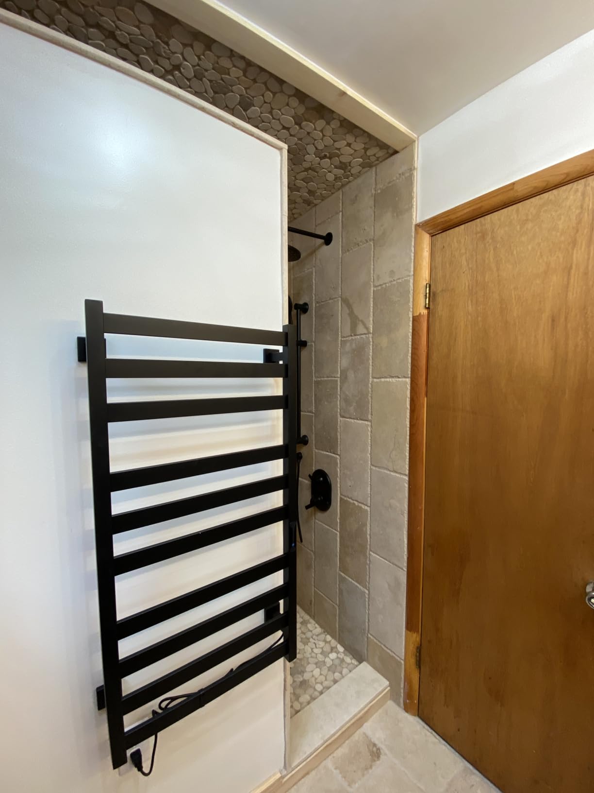Towel Warmer 10 Bars, 39.4 Inch Stainless Steel Towel Warmer Rack | for Bathroom, Wall Mounted Towel Heater With Intelligent Touch Screen Timer, Hard Wired/Plug-In, Black customer photo 1