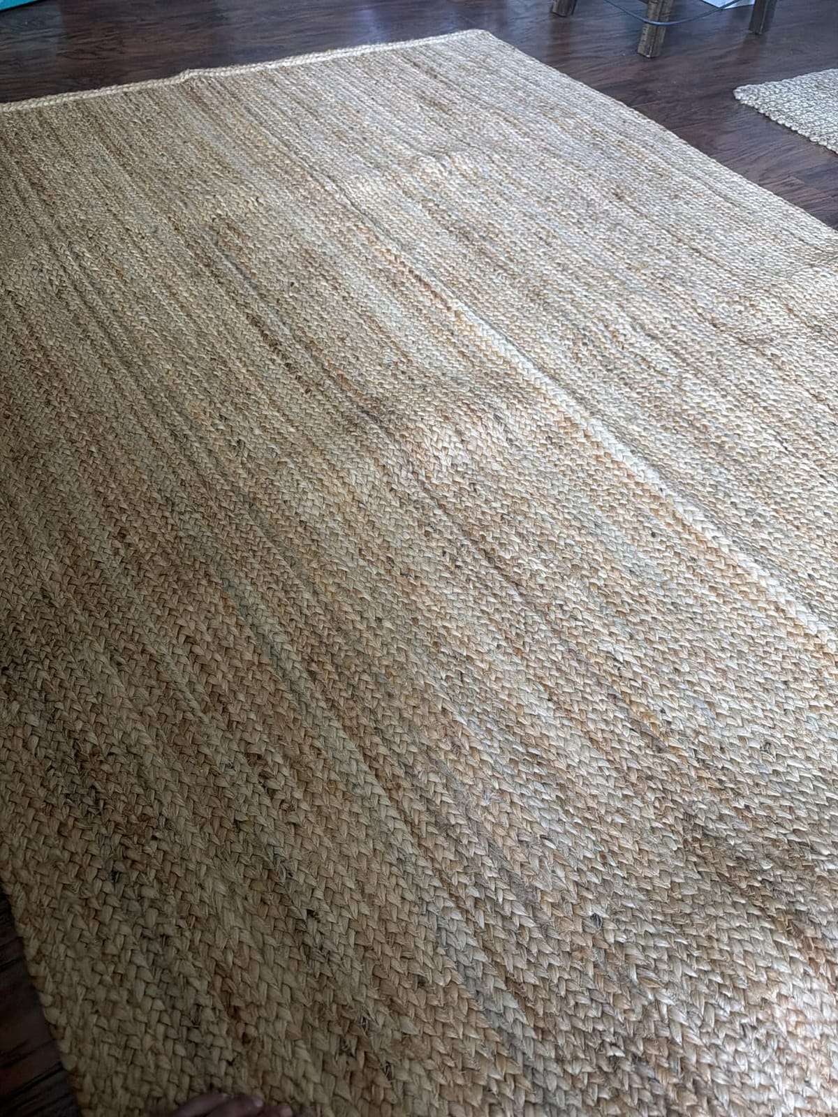 GRUHUM Jute Area Rug 6X9 ft Handwoven Natural Braided Rustic Carpet Large | 100% Natural Jute Boho Soft Vintage Beige Reversible customer photo 1