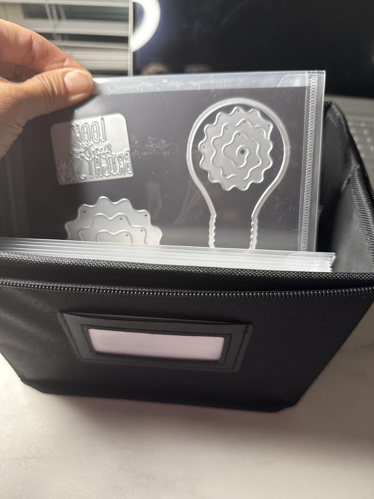 UNIMEIX 24 Pcs Magnetic Sheets for Die Storage Stamp and Die Storage Pockets Die Cut Storage for Card Making (12 Pcs Sheets+ 12 Pcs Bags, 0.8 mm Thickness) customer photo 2