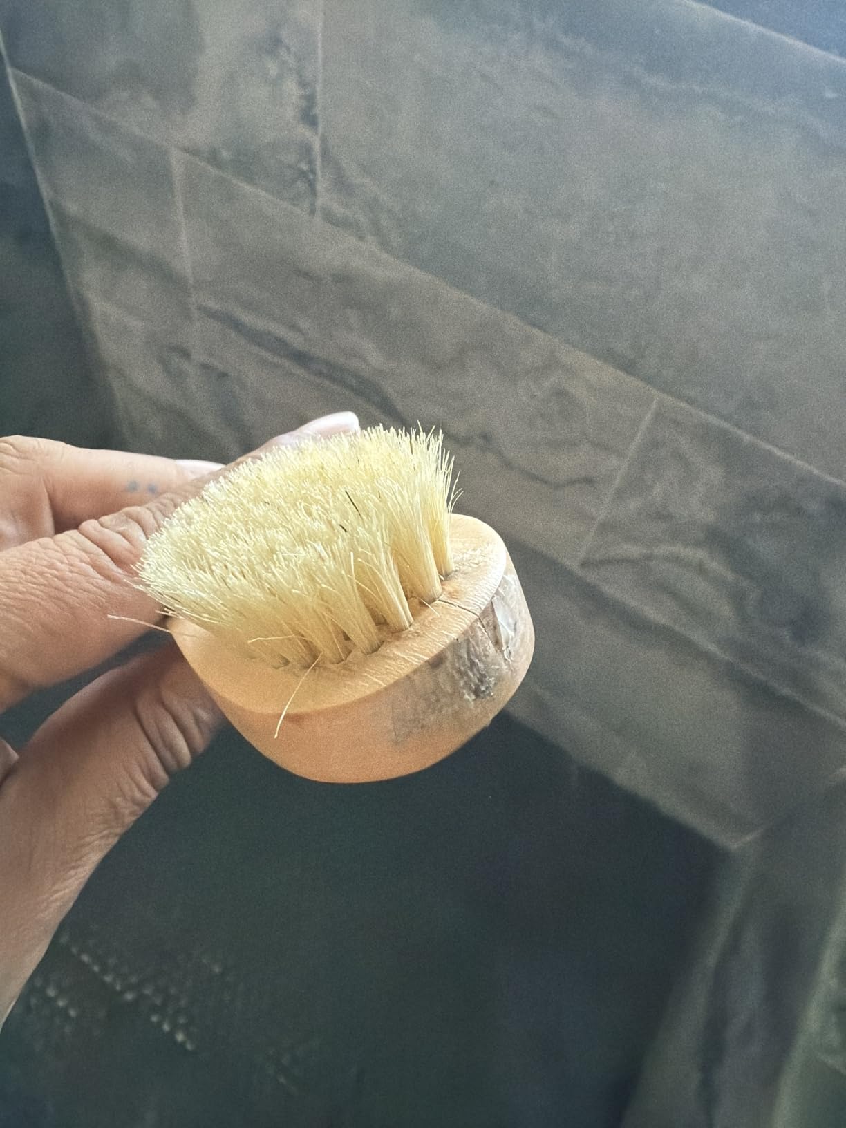 SAMEBUTECO Dry Brushing Body Brush Set with Slide-in Long Handle, 4-in-1 Wooden Bath Scrubber with Face Brush & 3 Interchangeable Heads (Boar Bristle, Soft Washer, Nodal Massager) for Exfoliating customer photo 1