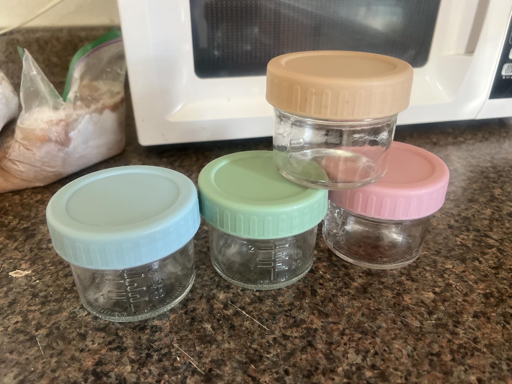 RowinsyDD Baby Food Containers, 4 oz, 8 Pack, Glass Jars with Lids | Baby Food Storage Containers Small Baby Food Jars Glass with Lids Baby Food Containers for Freezer Microwave Safe BPA Free customer photo 1