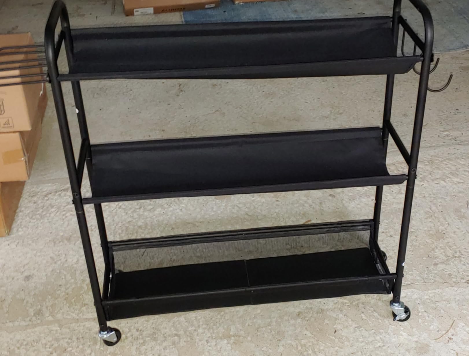 STORAGE MANIAC Basketball Rack 3-Shelf Training Stand with Wheels | Sports Ball Cart with Hooks, Rolling Ball Basket Storage for Garage or Gym, Indoor & Outdoor Sports Equipment Organizer customer photo 2