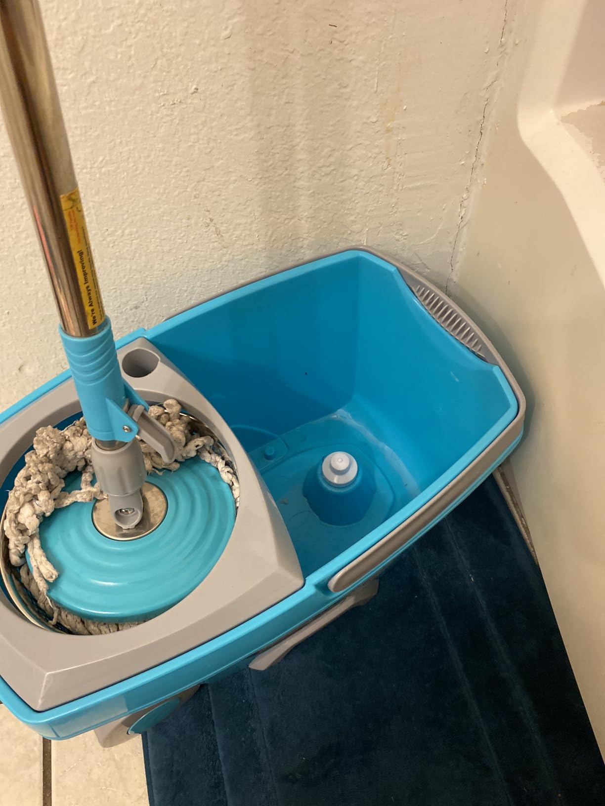 FunClean Large Spin Mop Bucket Set with Wringer, 2 Gal Capacity, Blue | 2 Rolling Wheels, Pull Handle, 61-Inch Handle, 6 Mop Heads, Easy Wringing, For Family Homes, Hardwood, Laminate & Tile Floors customer photo 2