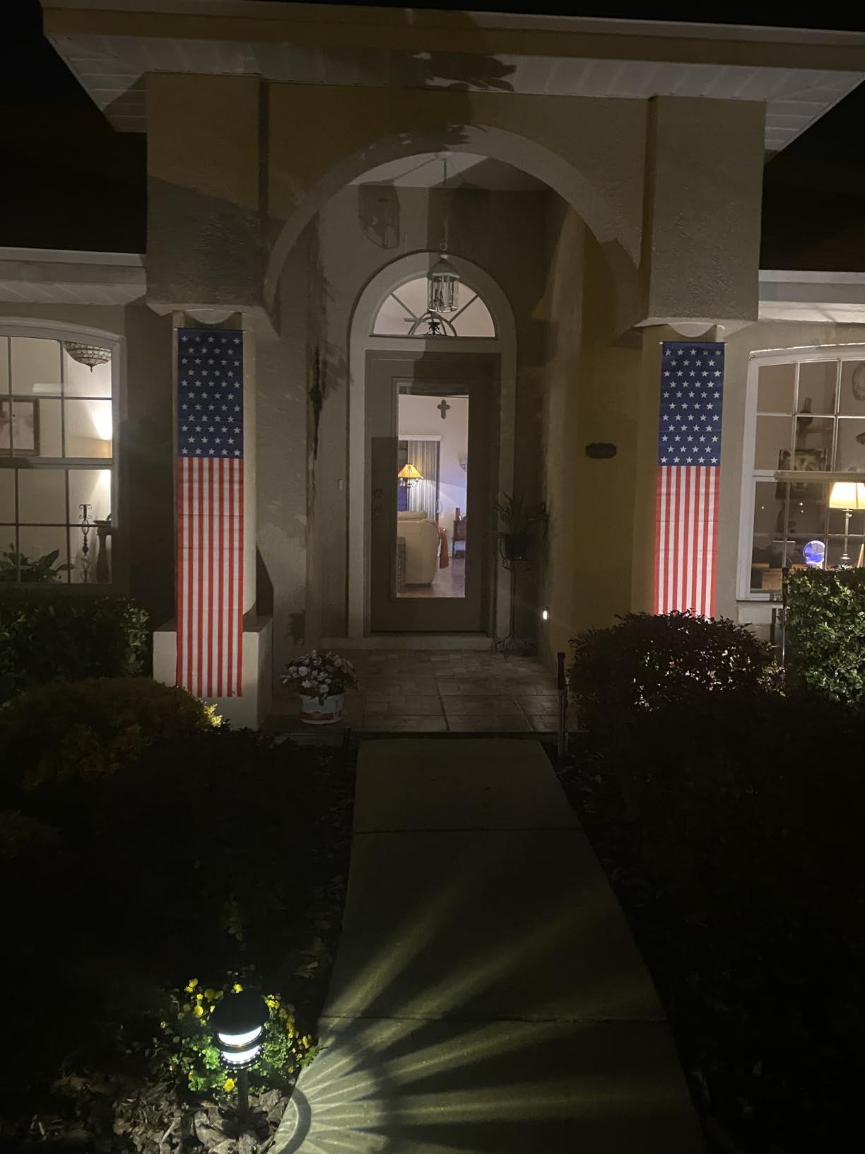 Patriotic Decorations - 4th of July Decorations Outdoor Hanging American Flag Banners Porch Sign for Veterans Memorial Labor Presidents Flag Election Day customer photo 1