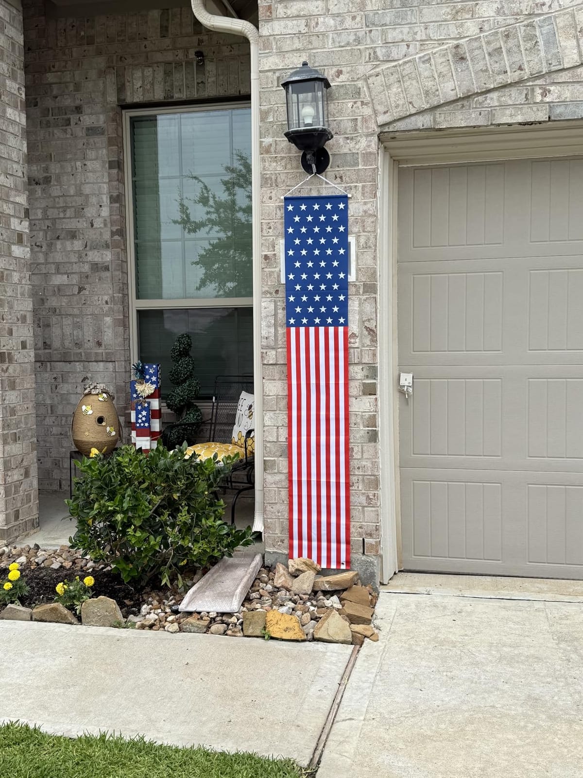 Patriotic Decorations - 4th of July Decorations Outdoor Hanging American Flag Banners Porch Sign for Veterans Memorial Labor Presidents Flag Election Day customer photo 2