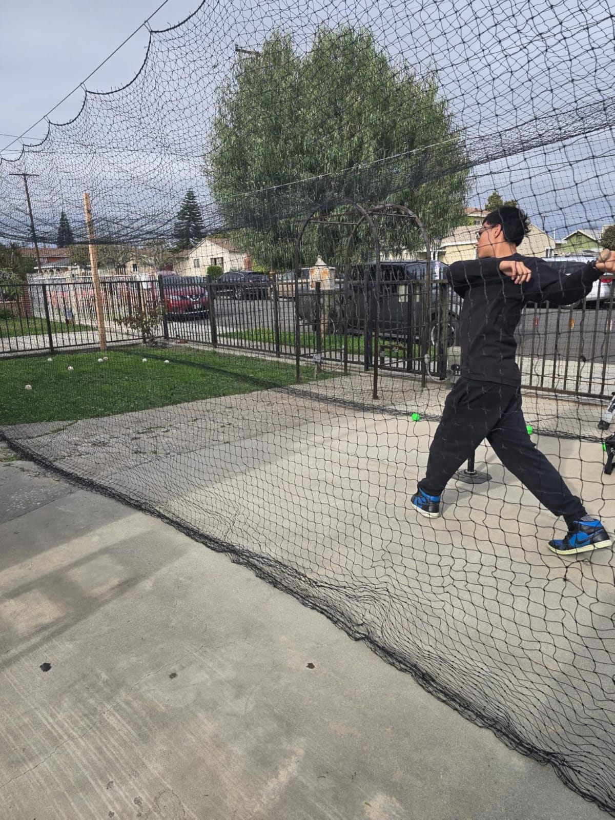 Syhood Baseball Batting Cage Net for Backyard NET ONLY | 55'L/35'L/20'L/10'L ,Baseball Batting Cages for Backyard Indoor Outdoor Garage Training,Portable PE Hitting Net Softball Golf customer photo 1