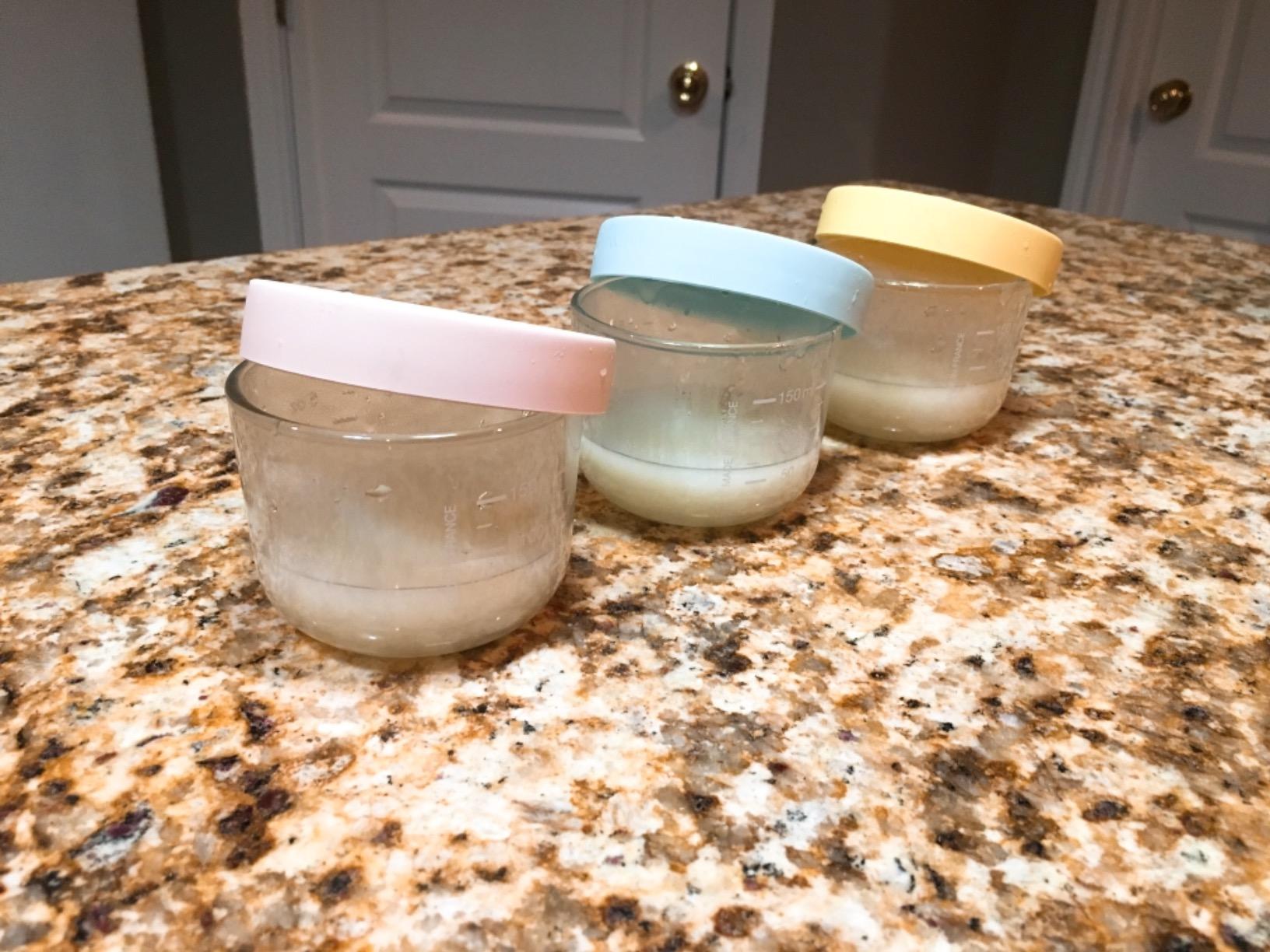 BEABA 6 Pack Glass Baby Food Jars with Soft Silicone Air Tight Lids, 8 oz Glass Storage Containers with Lids, Microwave and Freezer Safe Containers, Sunrise customer photo 2