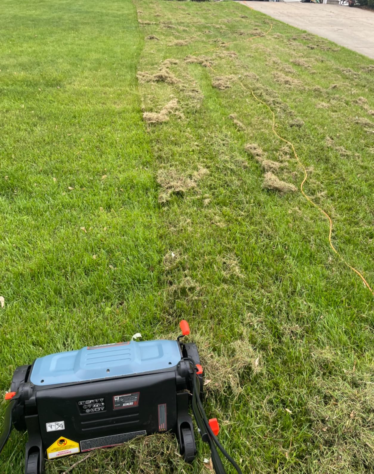 SENIX 13 Amp 15-Inch 2-in-1 Electric Dethatcher and Scarifier with 13.2-Gal Collection Bag, 4-Position Depth Adjustment, Walk Behind for Lawn Garden Care Removing Thatch, Quick-Fold (SCE13-M) customer photo 1