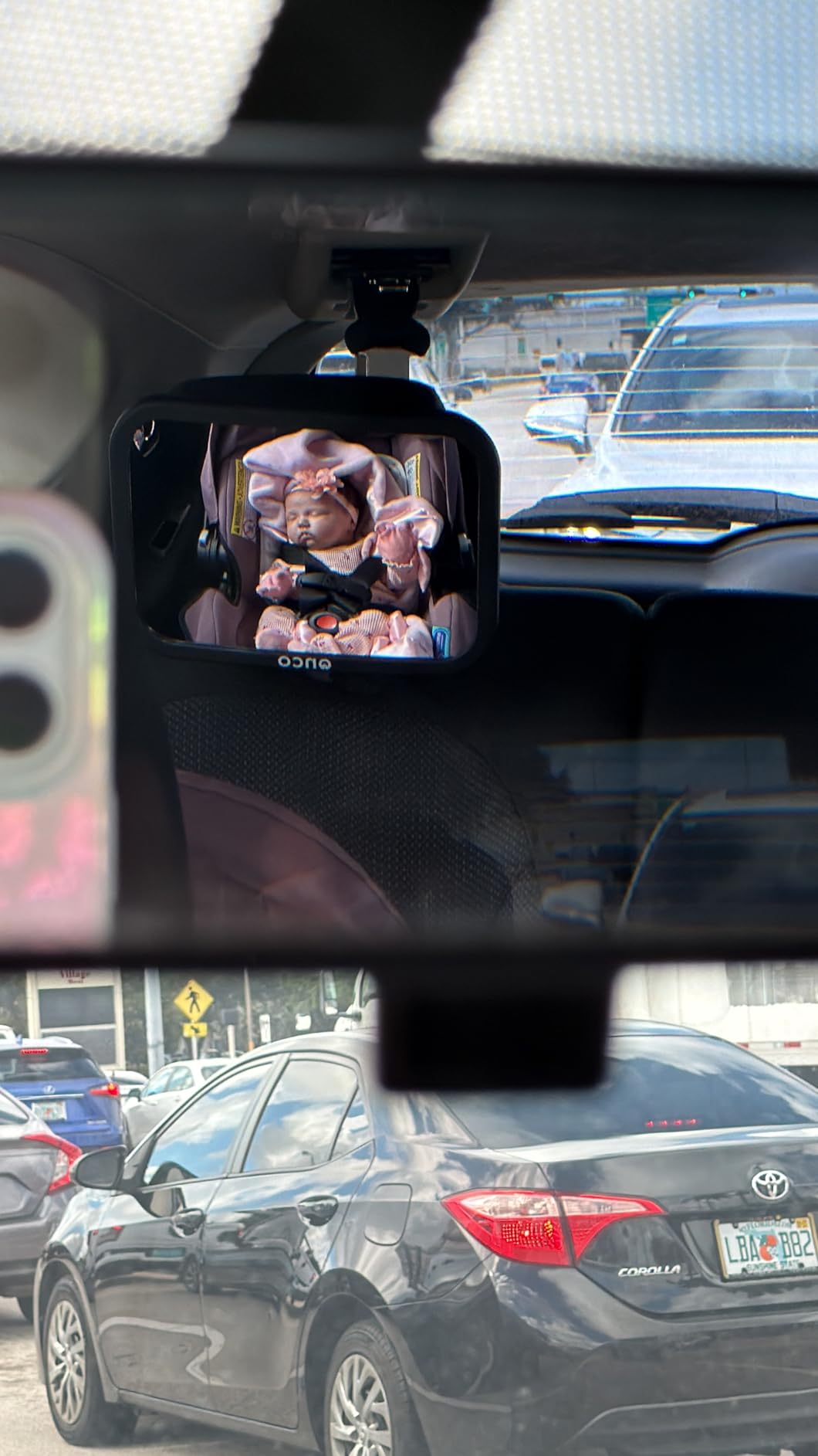 Onco Baby Car Mirror for Rear Facing Seats (2 Pack) | Double award-winning, shatterproof and shakeproof baby car mirror with 360° rotation and clear convex view for newborn safety customer photo 2