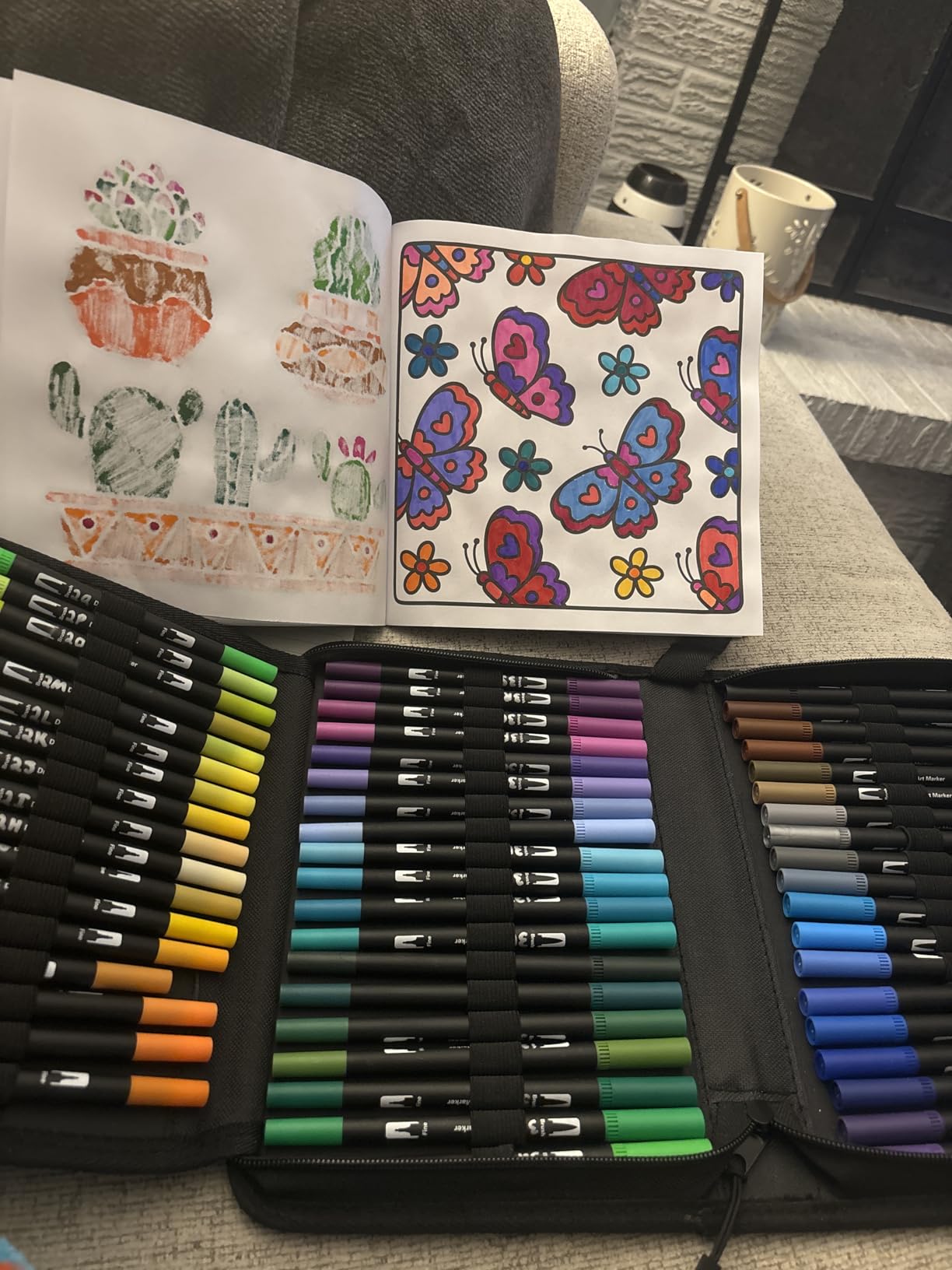 Artecho 72 Colors Dual Tip Markers for Adult Coloring Books with Bag | Drawing Pens For School, Fine and Brush Tip, Calligraphy, Drawing, Sketching customer photo 2