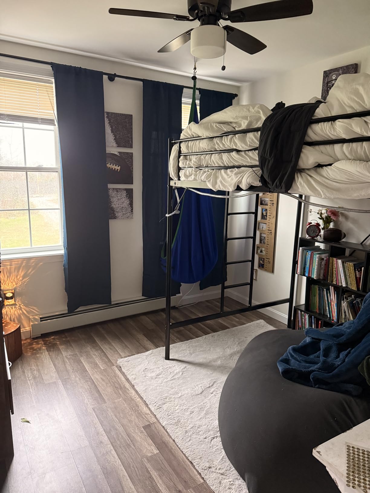 VINGLI Loft Bed Full Size with Flat Rungs for Adults, Kids and Young Teens, No Box Spring Required, Heavy Duty Metal Slat Support, Black customer photo 2