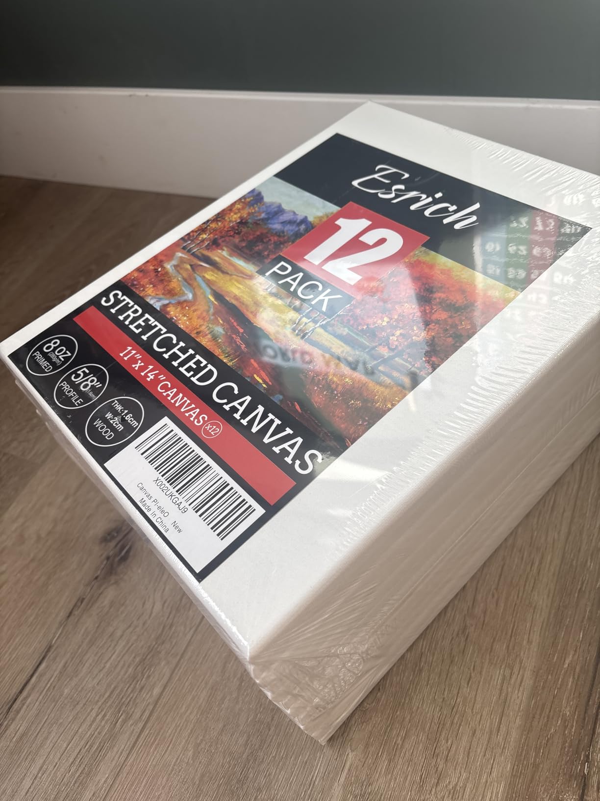 ESRICH Stretched Canvas for Painting 12x16 Inch, 10 Pack Blank Canvas - 5/8 in Profile Primed Cotton White Canvases for Painting for Oil & Acrylic Paint customer photo 2