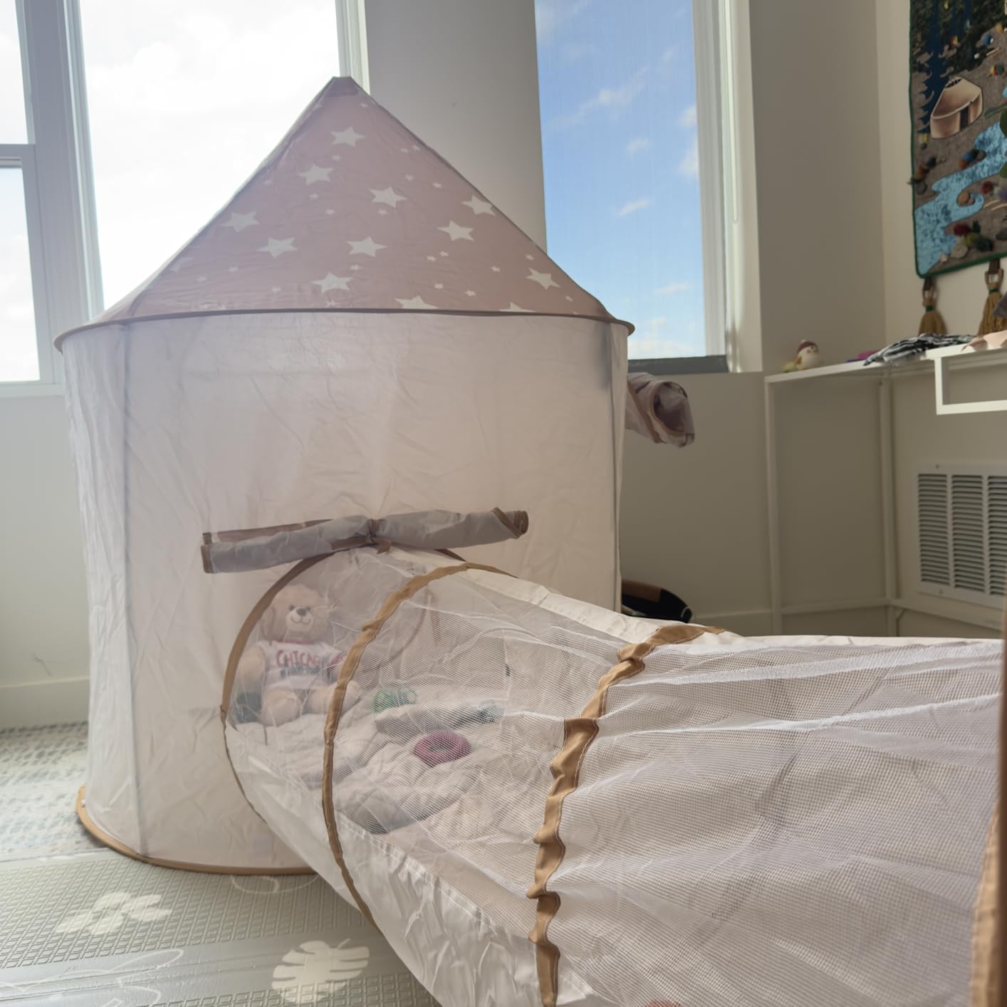 Tiny Land Kids Play Tent with Tunnel, Pop-Up Tent & Ball Pit for Toddlers | Foldable Indoor Play Set With Carry Bag, Breathable Mesh Design, Easy To Assemble, Great Gift For 2 Year Old Girls & Boys customer photo 2