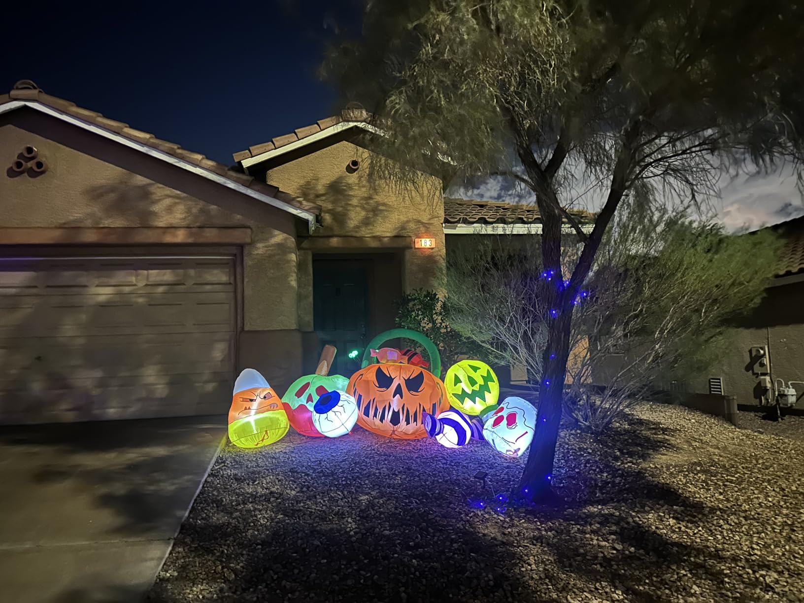 10 FT Halloween Inflatable Blow up Outdoor Decorations Pumpkin Ghost Combo, Halloween Decorations Outdoor Inflatable Bow Up Pumpkin Decoration Outdoor with LED Inflatable Halloween for Yard Garden customer photo 2